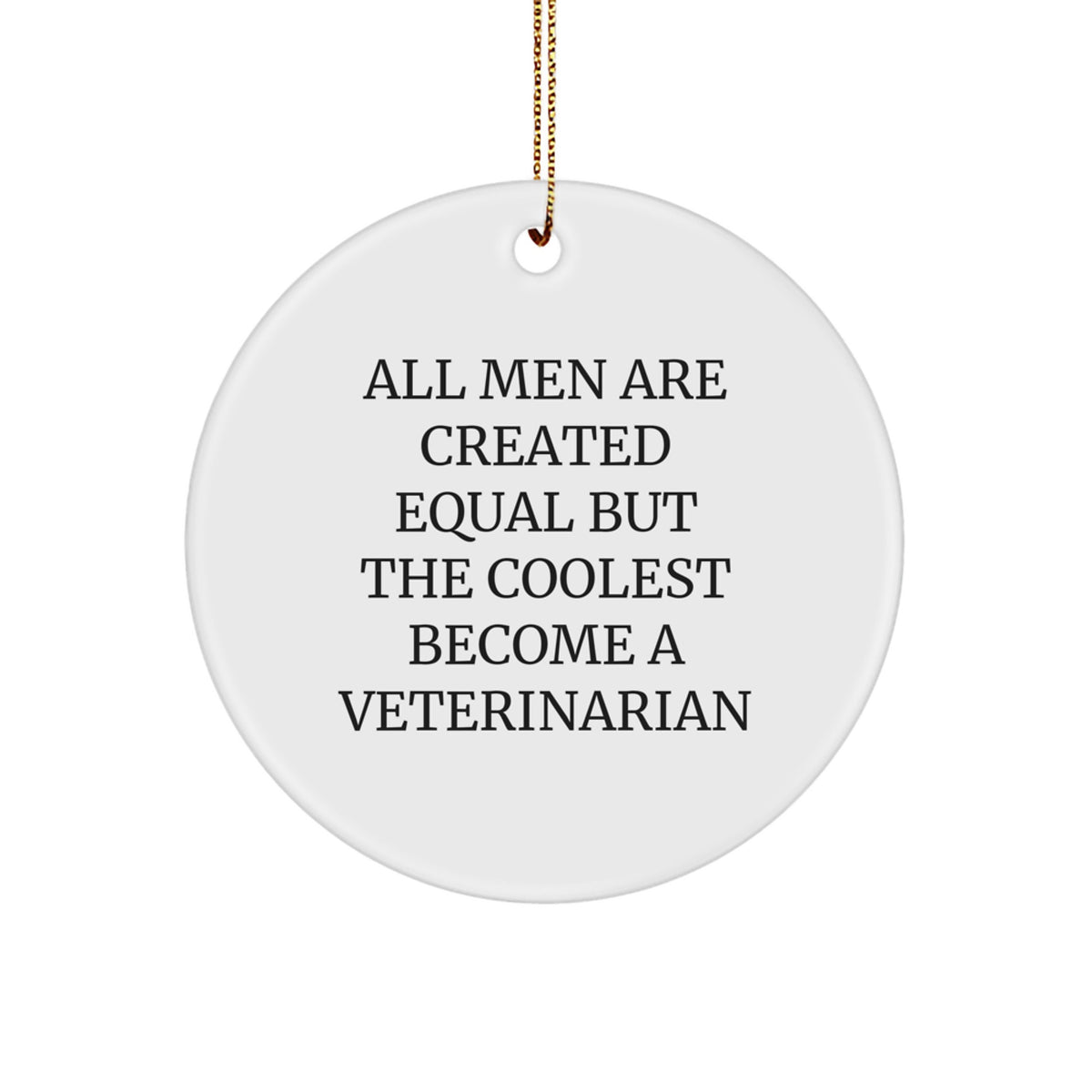 Funny Veterinarian Gifts from Men - Coolest Become A Veterinarian Christmas Unique Decorations Circle Ornament - Image 1