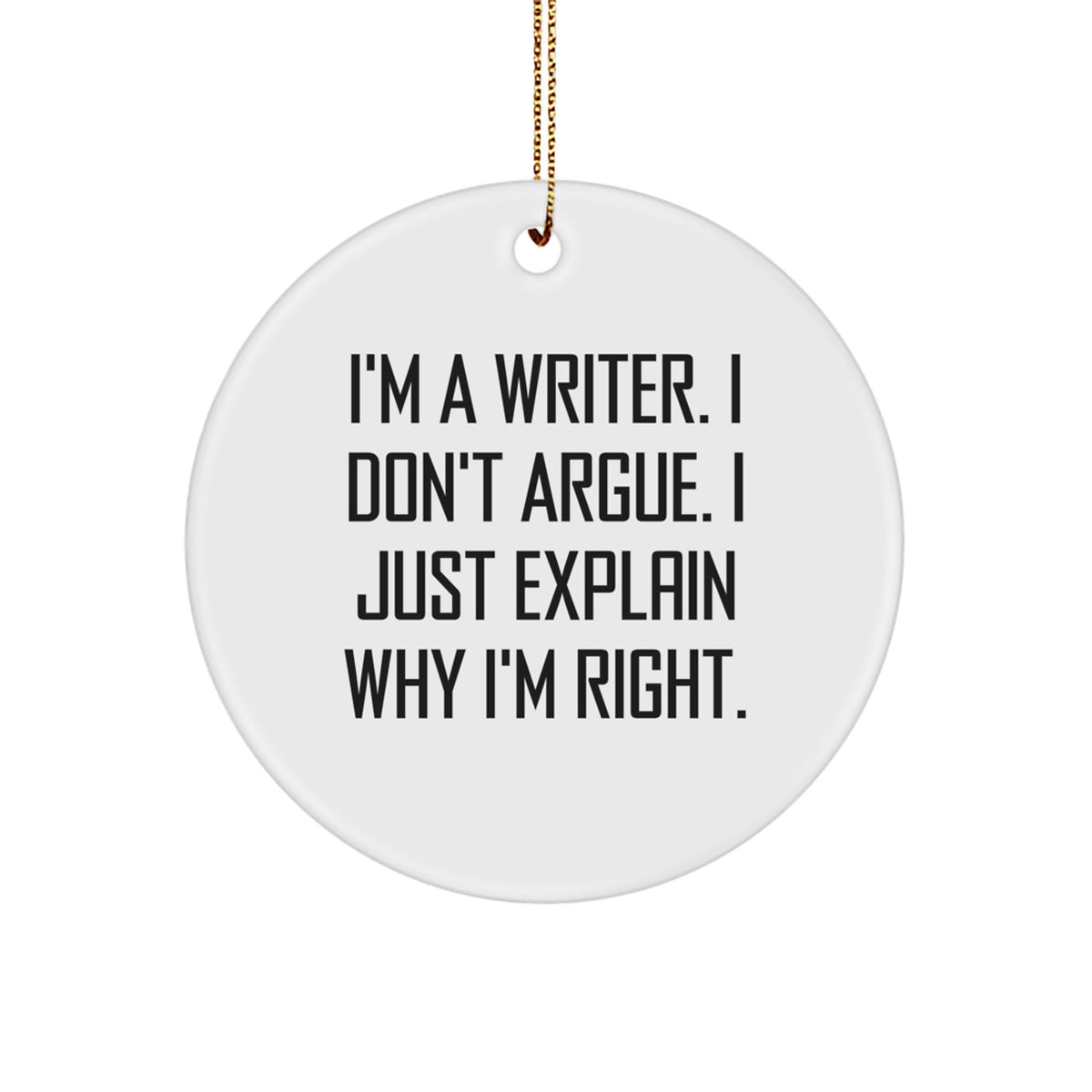 Writer Circle Ornament for Coworkers Idea Christmas Gift - Image 1