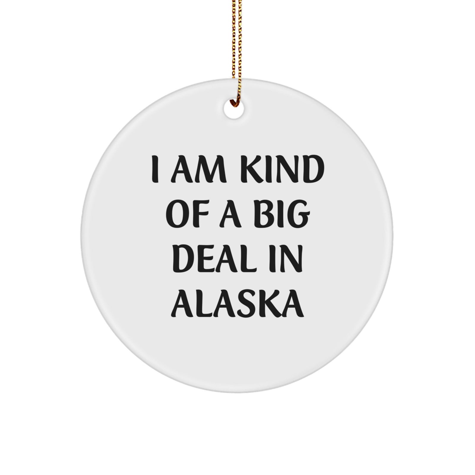 Alaska Christmas Unique Gifts from Men to Friends - Funny Circle Ornament with 'I Am Kind Of A Prime Selection In Alaska' Quote - Image 1