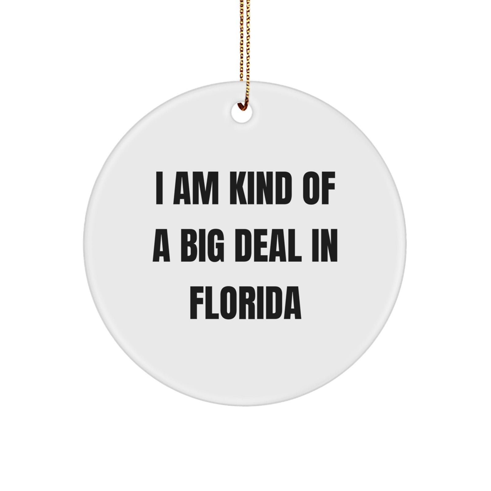 Florida Fun Circle Ornament, Funny Quote, Gifts from Friends, Christmas Unique Gifts, I Am Kind Of A Prime Selection In Florida for Men, Women, Family, Friends - Image 1