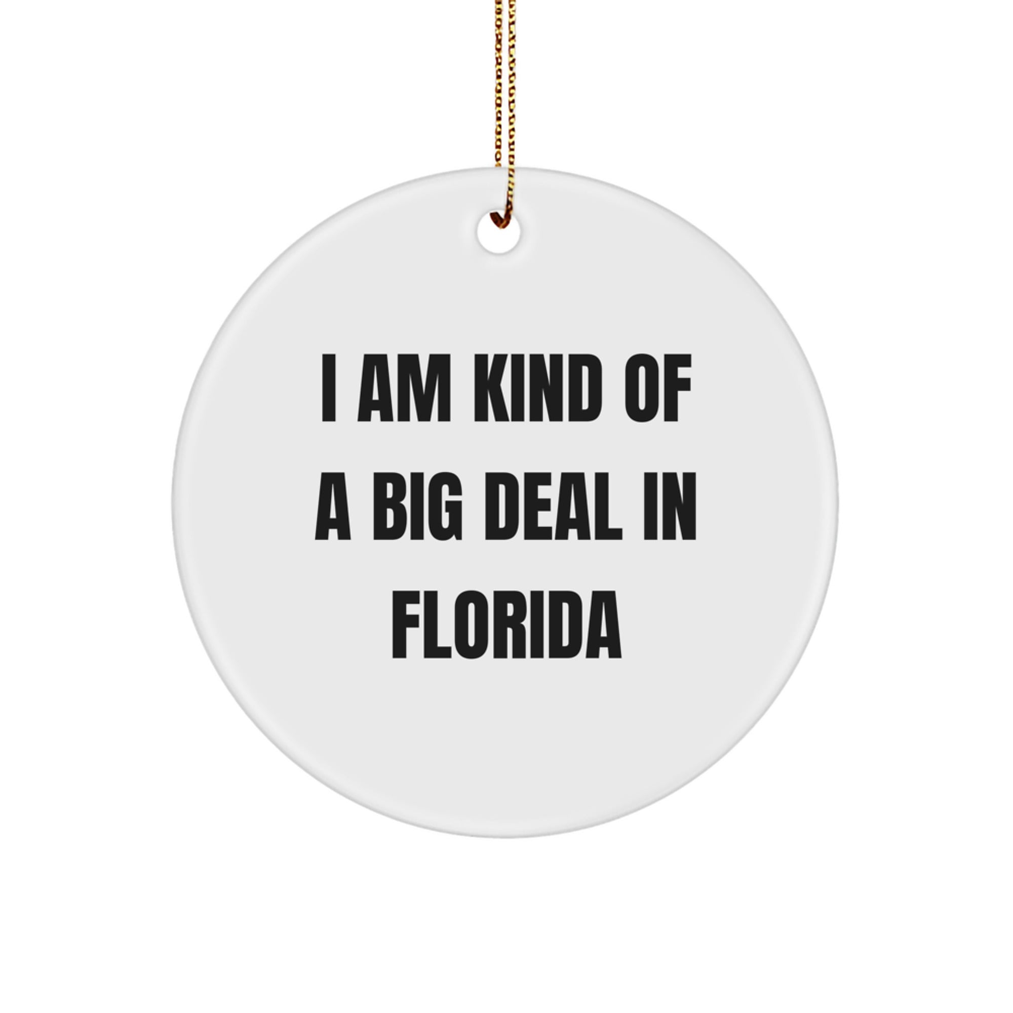 Florida Fun Circle Ornament, Funny Quote, Gifts from Friends, Christmas Unique Gifts, I Am Kind Of A Prime Selection In Florida for Men, Women, Family, Friends - Image 1