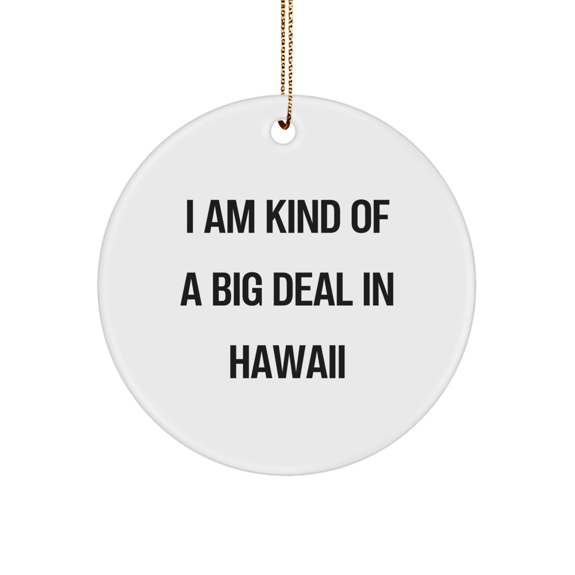 Hawaii Circle Ornament - 'I Am Kind Of A Prime Selection In Hawaii', Funny Quote, Gifts from Men to Women, Friends, Coworkers, Family, Christmas Unique Gifts - Image 1