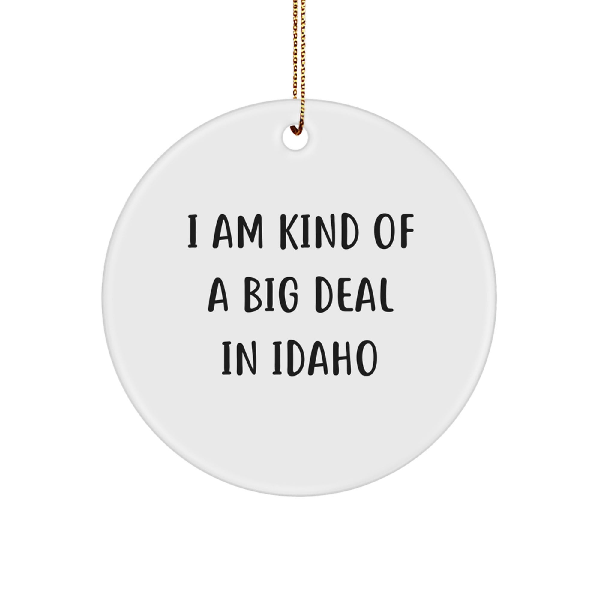 Funny Idaho Circle Ornament Gifts from Men for Family - 'I Am Kind Of A Prime Selection In Idaho' Christmas Unique Gifts - Image 1