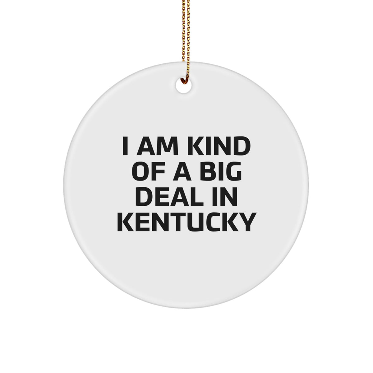 Kentucky Gifts from Friends, Funny 'I Am Kind Of A Prime Selection In Kentucky' Circle Ornament for Christmas Unique Gifts - Image 1