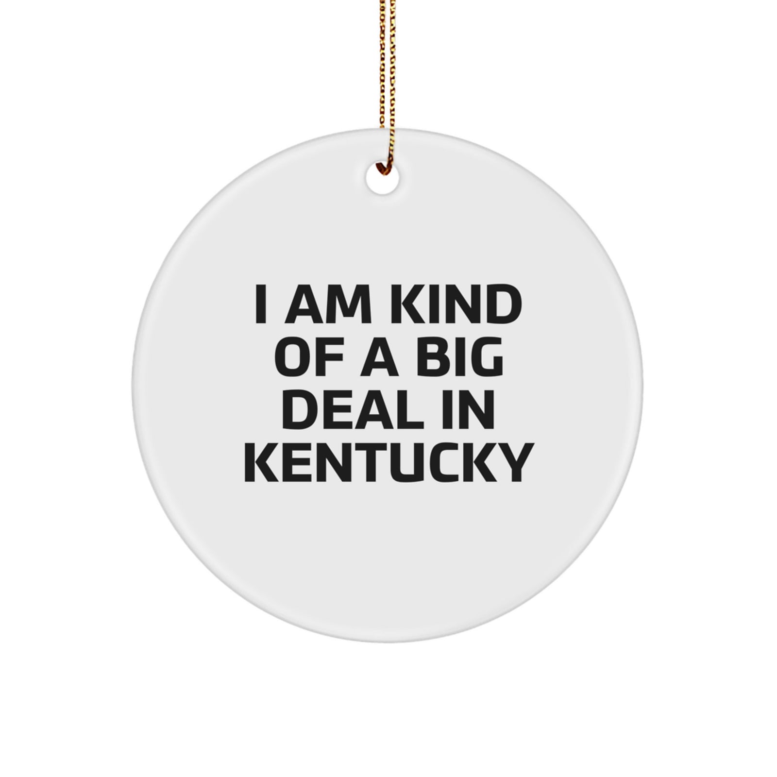 Kentucky Gifts from Friends, Funny 'I Am Kind Of A Prime Selection In Kentucky' Circle Ornament for Christmas Unique Gifts - Image 1