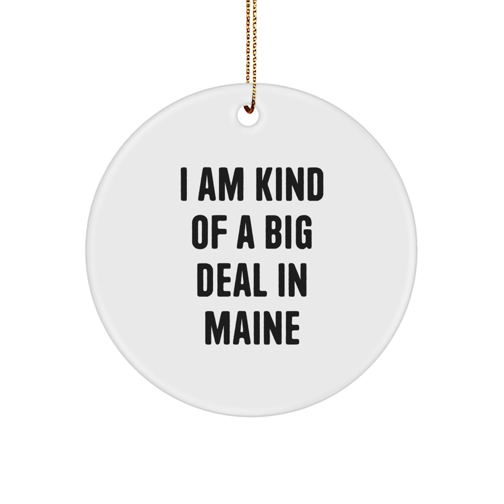 Funny Maine Circle Ornament Gifts from Friends and Family for Maine Lovers at Christmas - Image 1