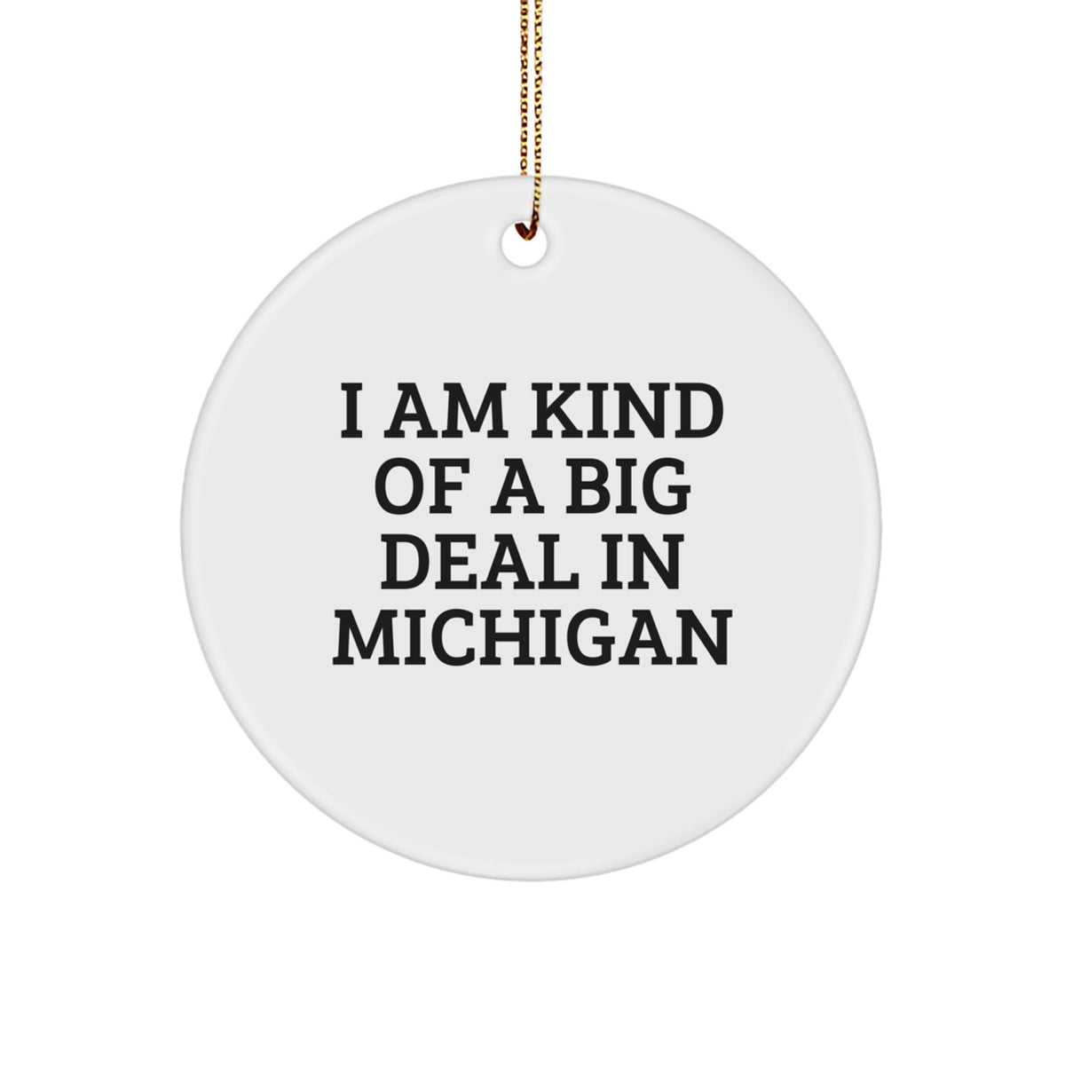 Funny Michigan Circle Ornament Gifts from Friends to Family, I Am Kind Of A Prime Selection In Michigan Christmas Decorations - Image 1