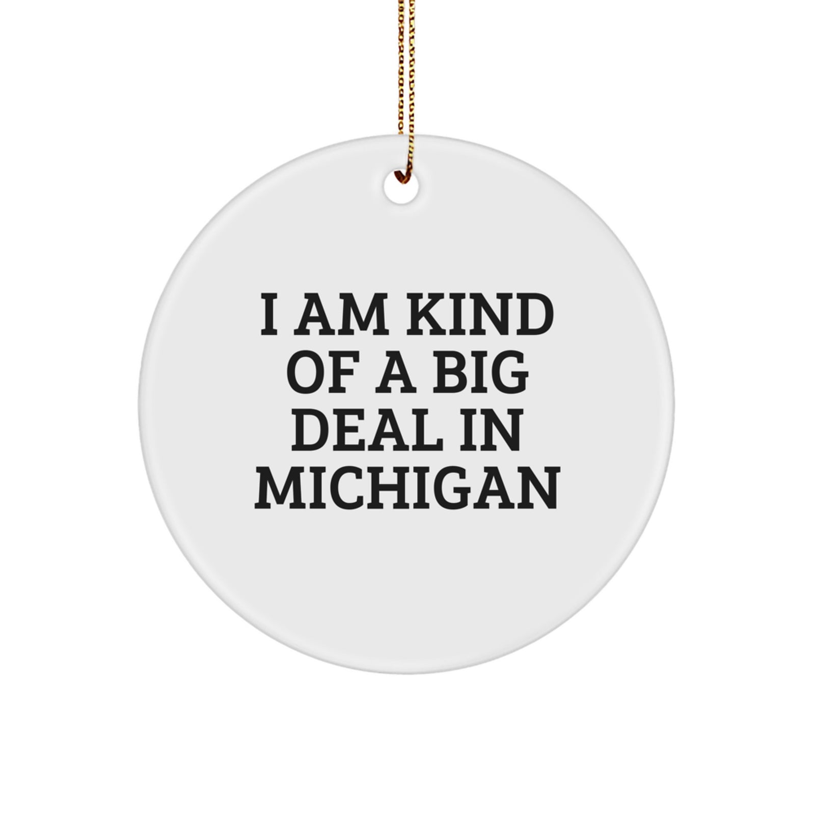 Funny Michigan Circle Ornament Gifts from Friends to Family, I Am Kind Of A Prime Selection In Michigan Christmas Decorations - Image 1