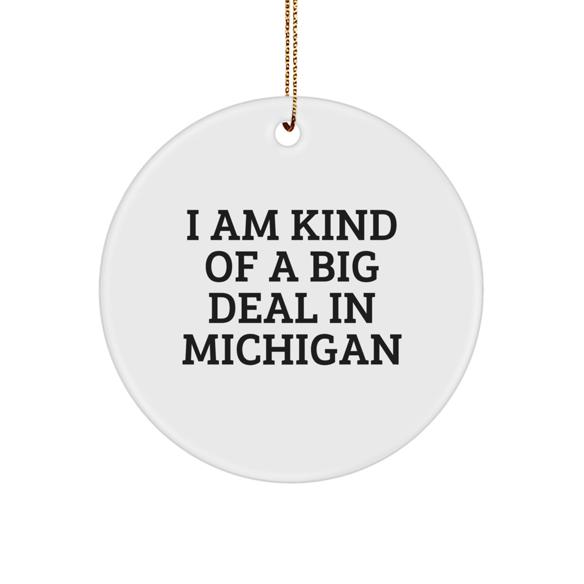 Funny Michigan Circle Ornament Gifts from Friends to Family, I Am Kind Of A Prime Selection In Michigan Christmas Decorations - Image 1