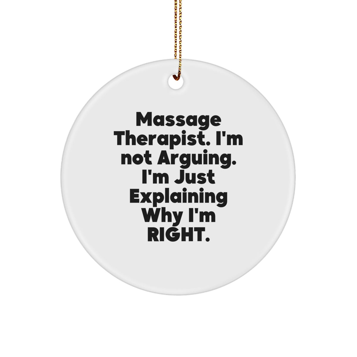 Christmas Unique Gift Surprise for Teens Massage Therapist Circle Ornament - Image 1