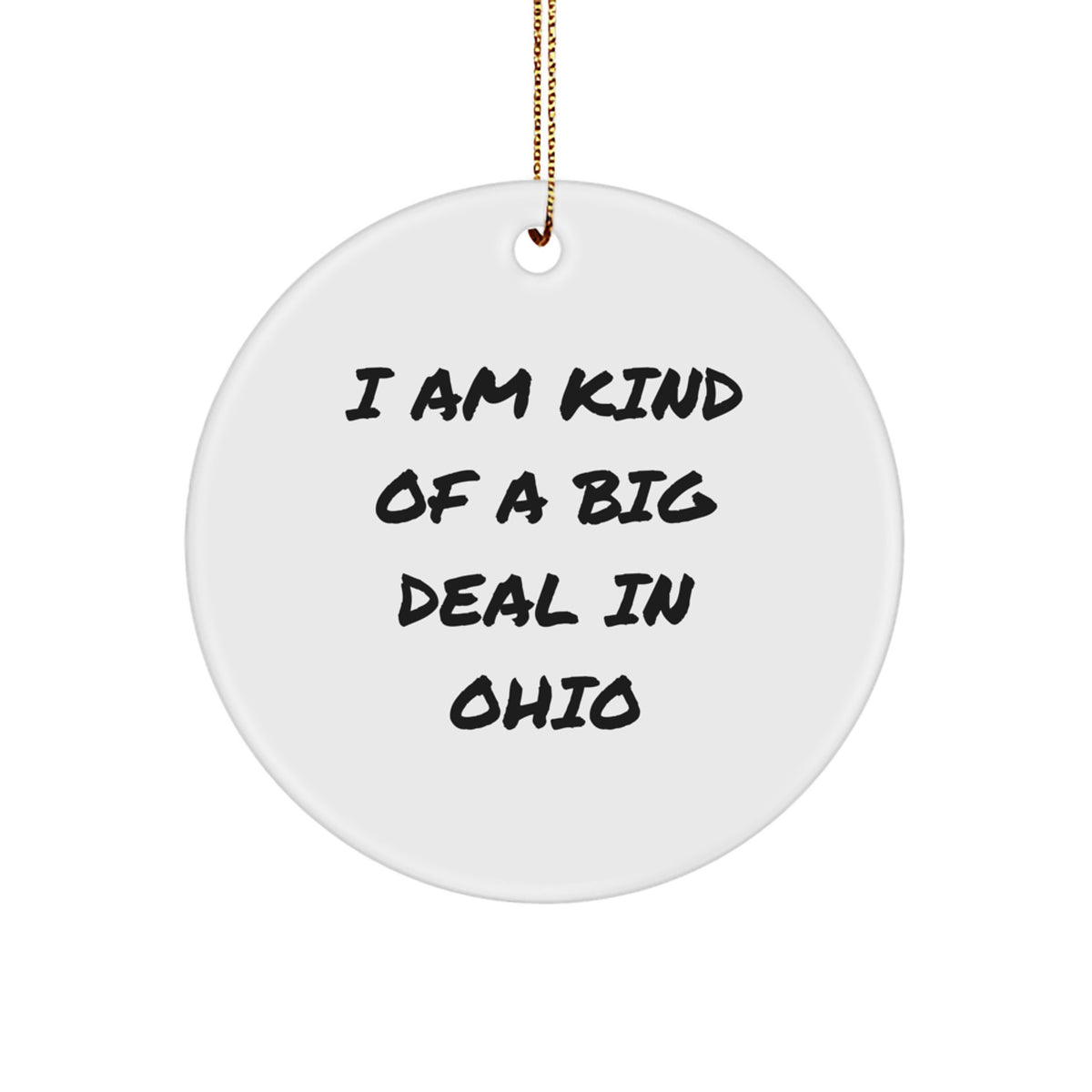 Funny Ohio Circle Ornament Gifts from Friends for Ohio Men Women Coworkers Family - Image 1