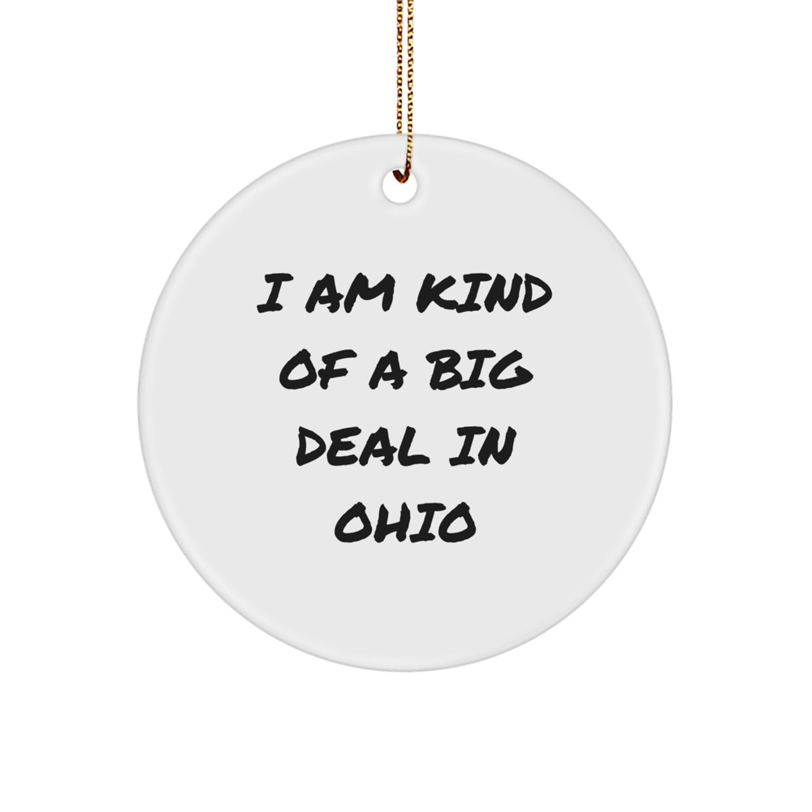 Funny Ohio Circle Ornament Gifts from Friends for Ohio Men Women Coworkers Family - Image 1
