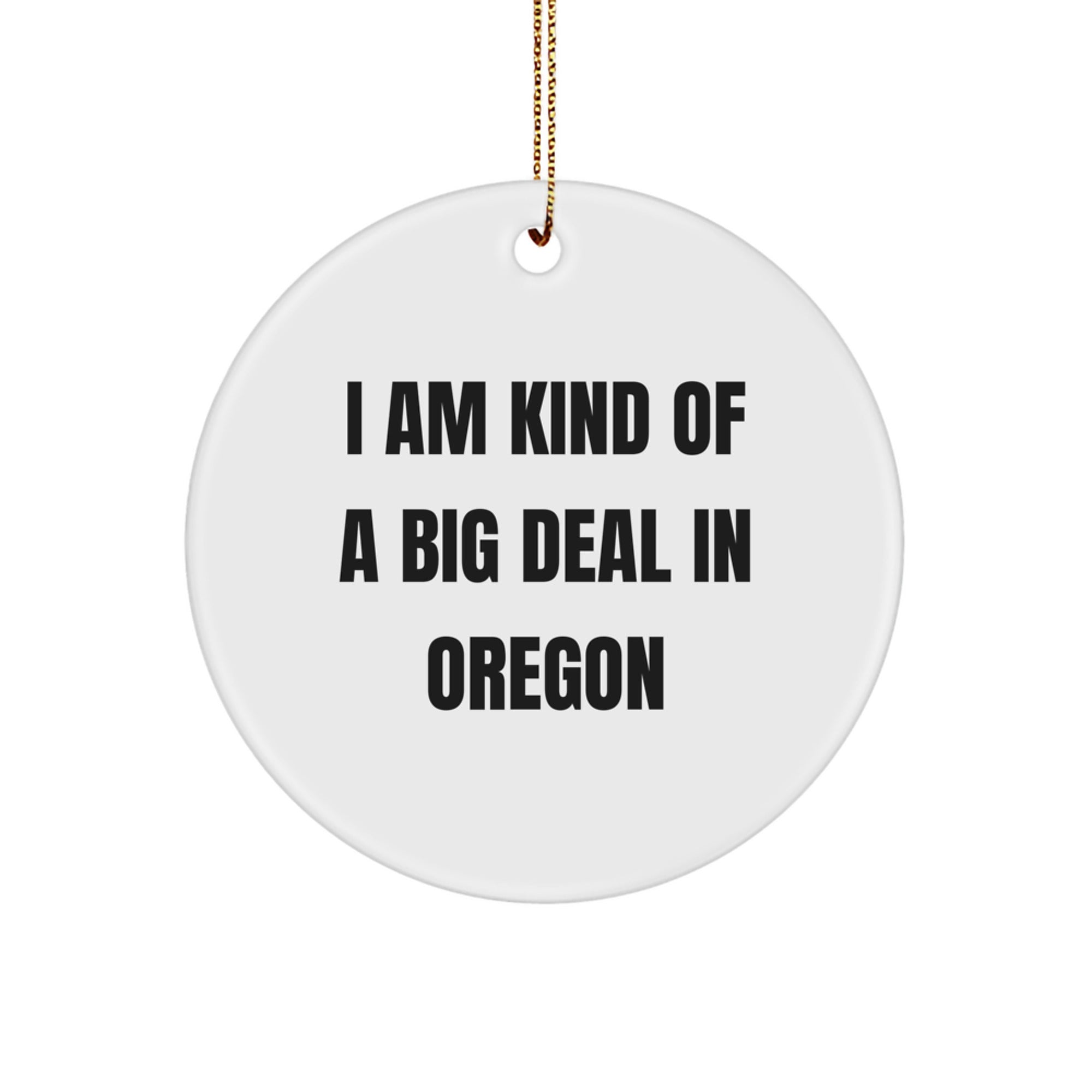 Unique Oregon Gifts from Friends for Oregon Men Circle Ornament I Am Kind Of A Prime Selection In Oregon - Image 1
