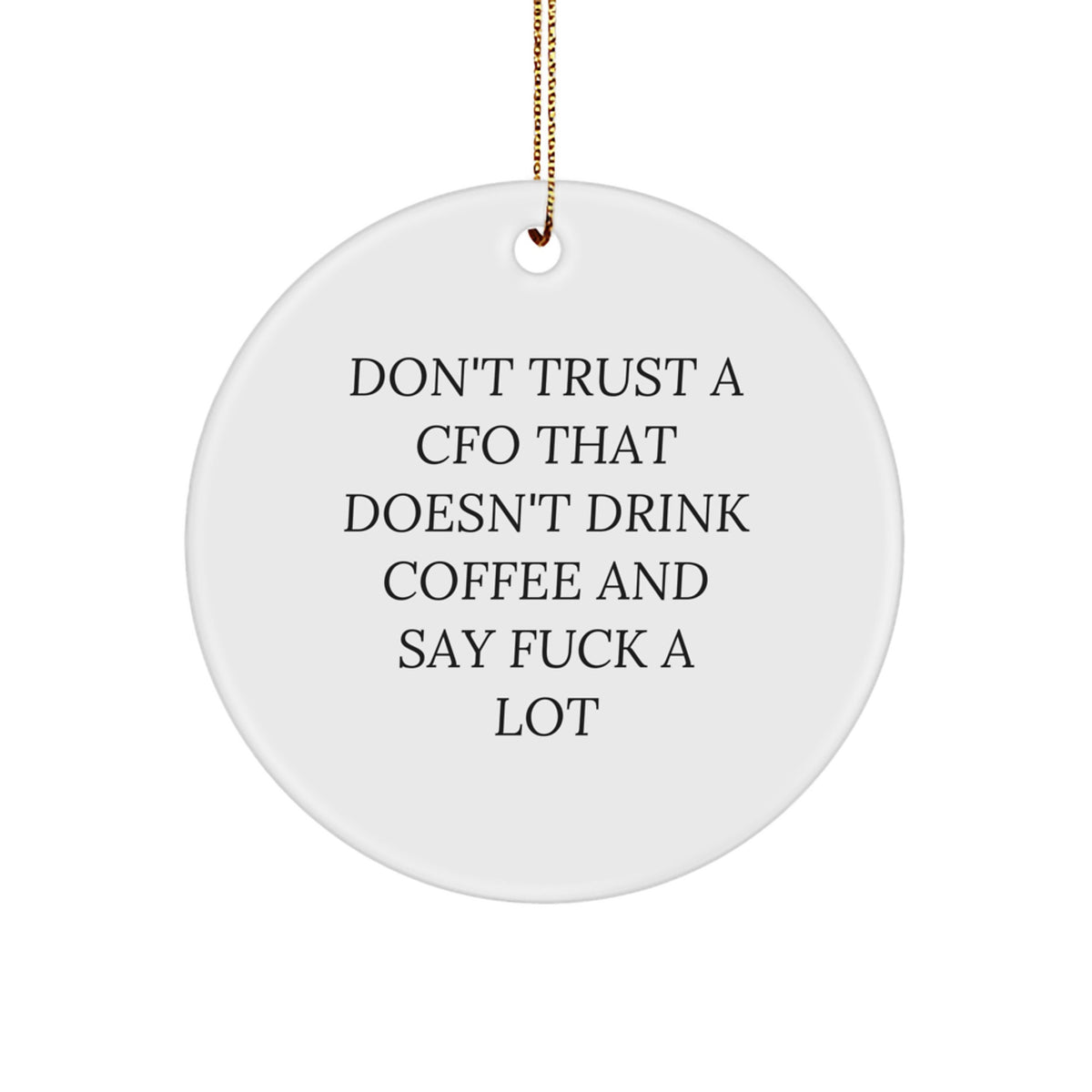 Cfo Circle Ornament for Family Christmas Unique Gift Don't Trust a CFO - Image 1