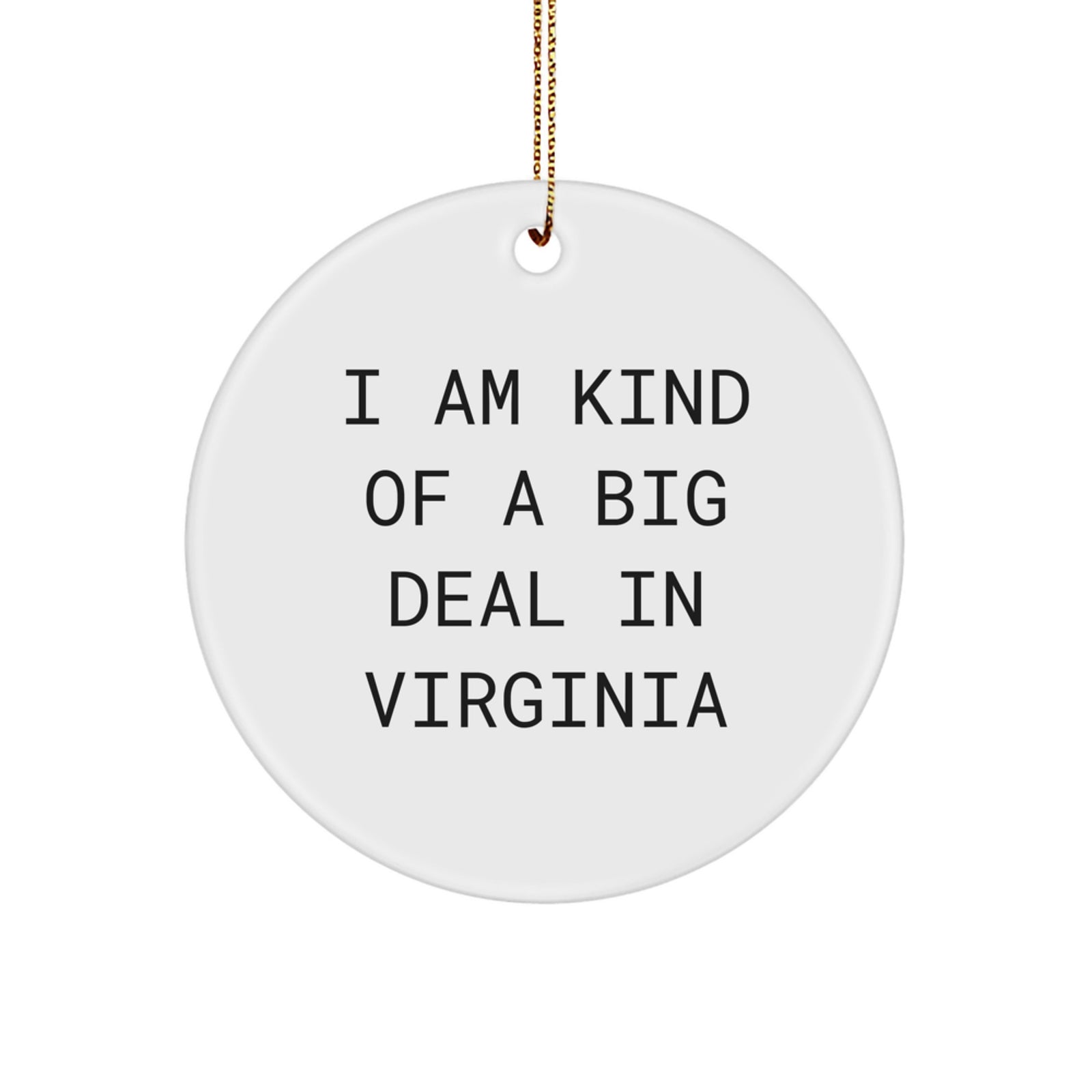 Funny Virginia Circle Ornament Gifts from Men to Friends and Family Christmas Decorations - Image 1