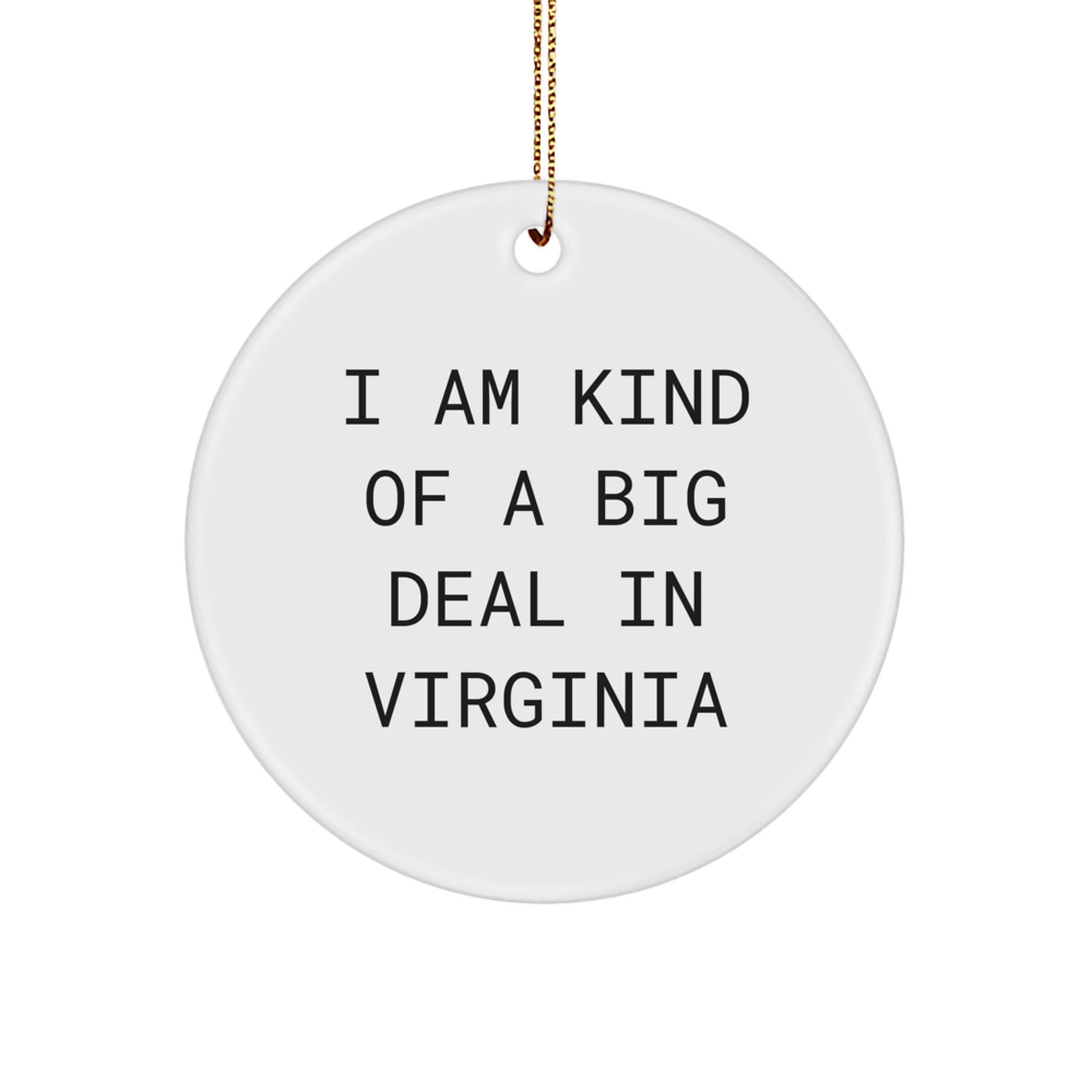 Funny Virginia Circle Ornament Gifts from Men to Friends and Family Christmas Decorations - Image 1