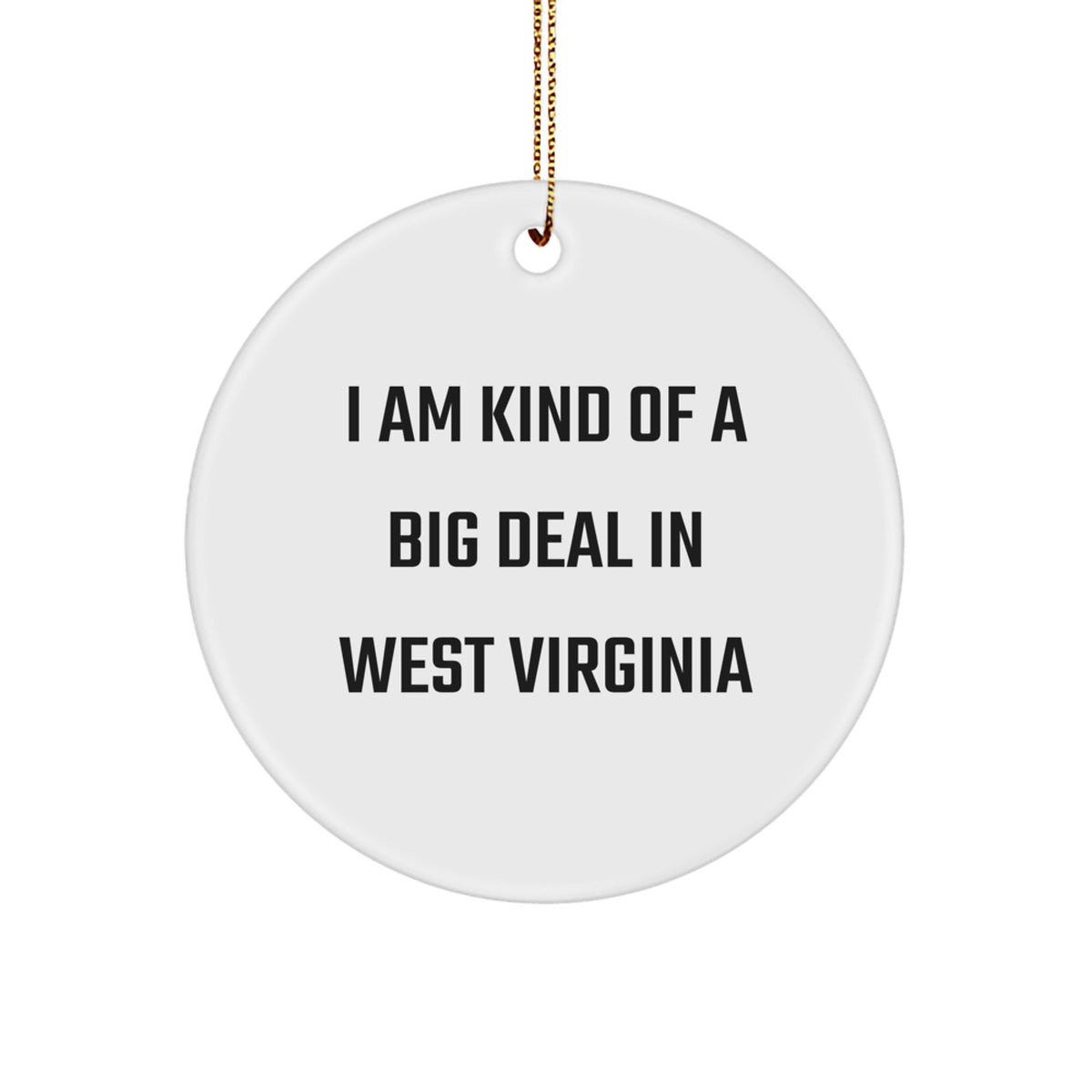 West Virginia Gifts from Friends - I Am Kind Of A Prime Selection In West Virginia Funny Quote Circle Ornament for Family, Christmas Unique Gifts for West Virginia Residents, Men, Women, Coworkers - Image 1