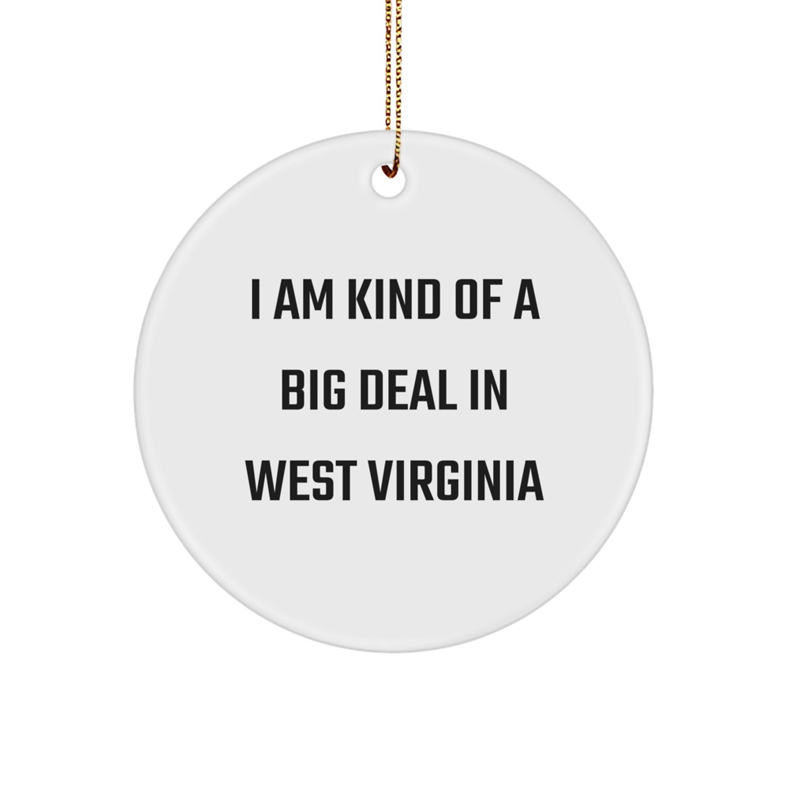 West Virginia Gifts from Friends - I Am Kind Of A Prime Selection In West Virginia Funny Quote Circle Ornament for Family, Christmas Unique Gifts for West Virginia Residents, Men, Women, Coworkers - Image 1