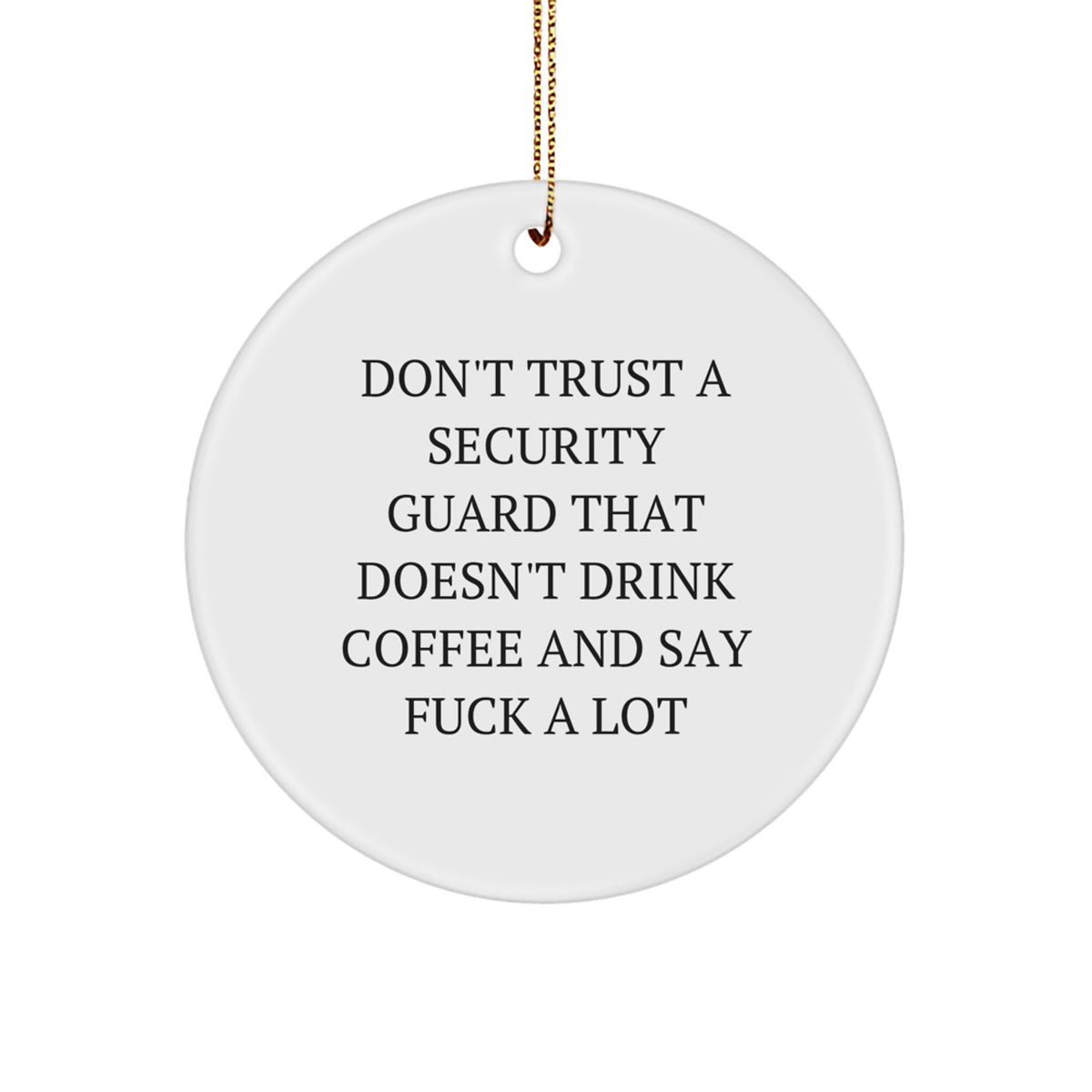 Christmas Unique Gift for Her Security Guard Coffee Lover Ornament Present - Image 1