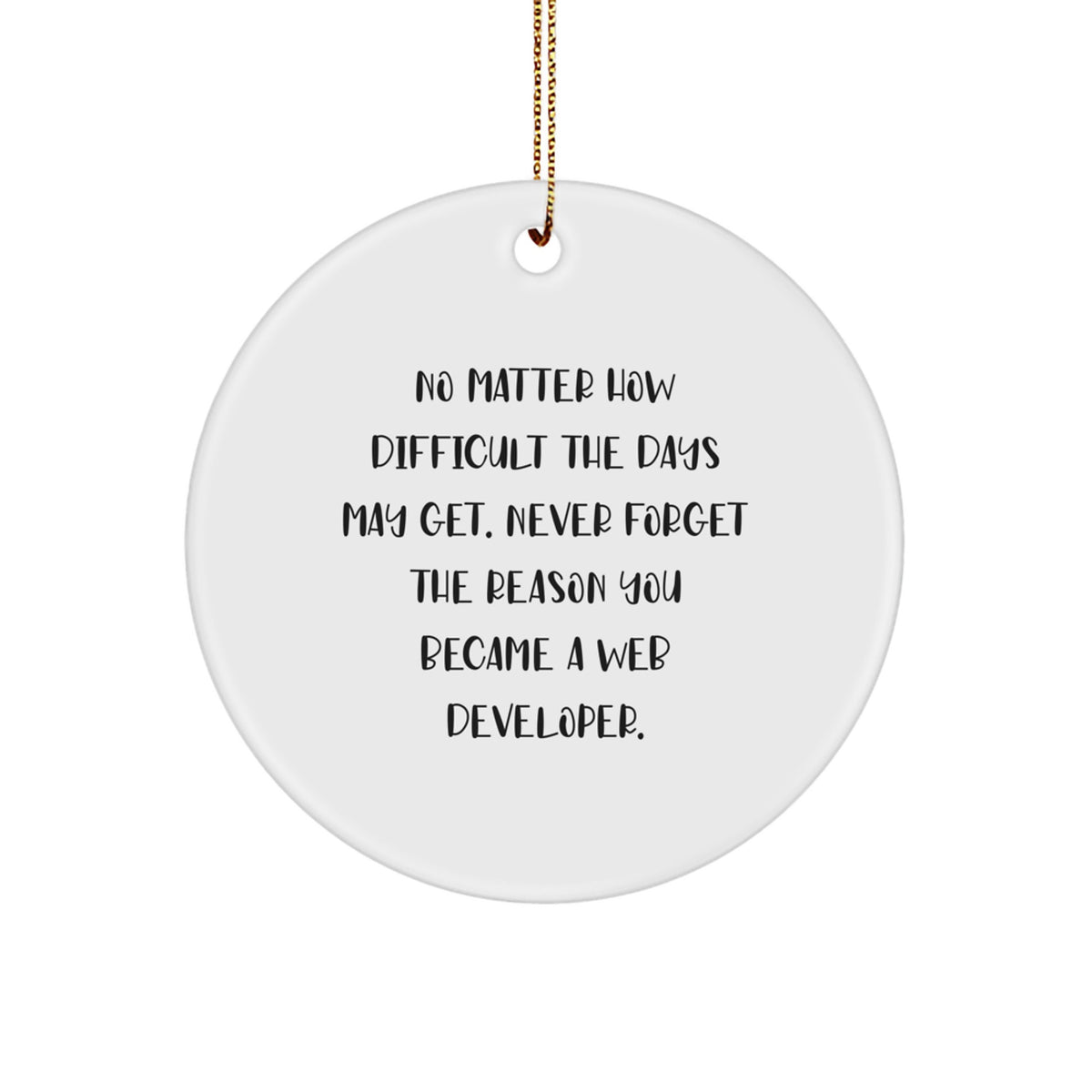 Unique Inspirational Gifts from Friends for Web Developer Christmas Ornaments Circle - Image 1