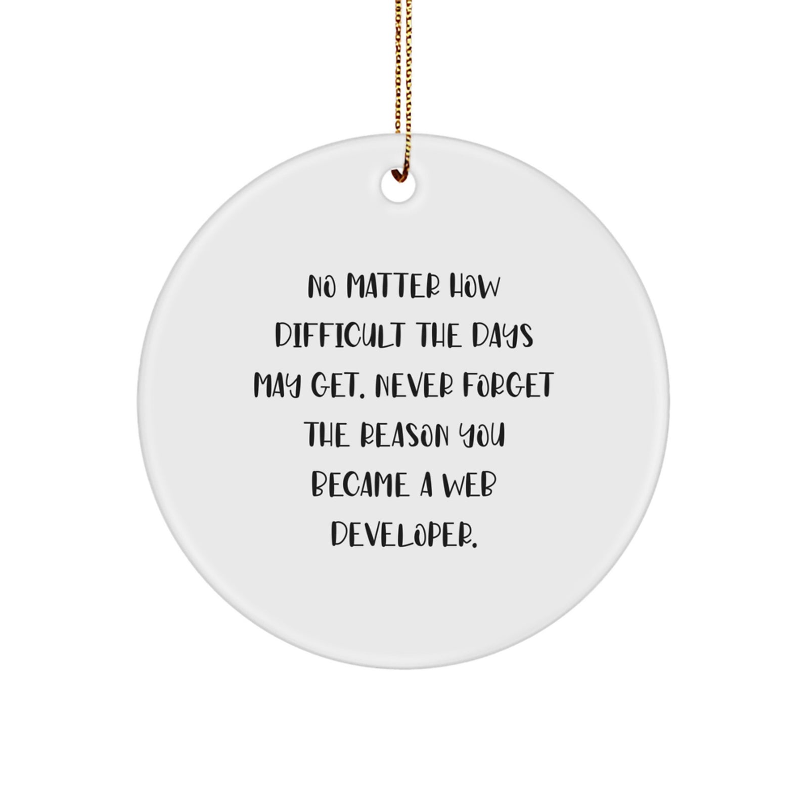 Unique Inspirational Gifts from Friends for Web Developer Christmas Ornaments Circle - Image 1