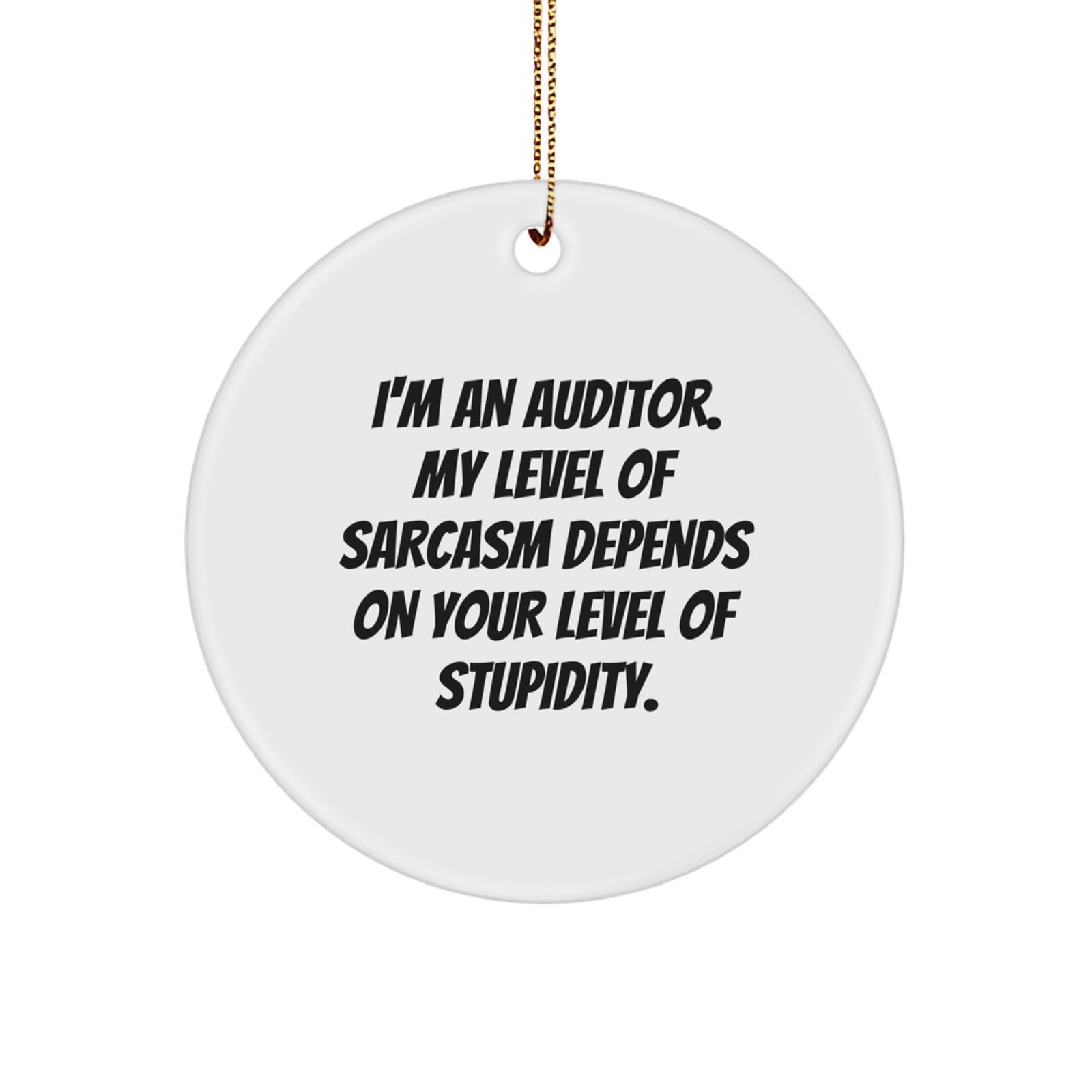 Funny Gift for Auditors and Friends, Circle Ornament with Sarcasm Humor, Unique Christmas Unique Gifts from Friends and Family - Image 1
