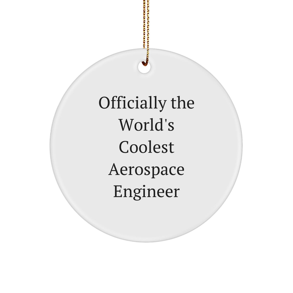 Gifts from Men to Women Aerospace Engineer Friends - Fun 'Officially The World's Coolest Aerospace Engineer' Circle Ornament for Christmas Unique Gifts - Image 1