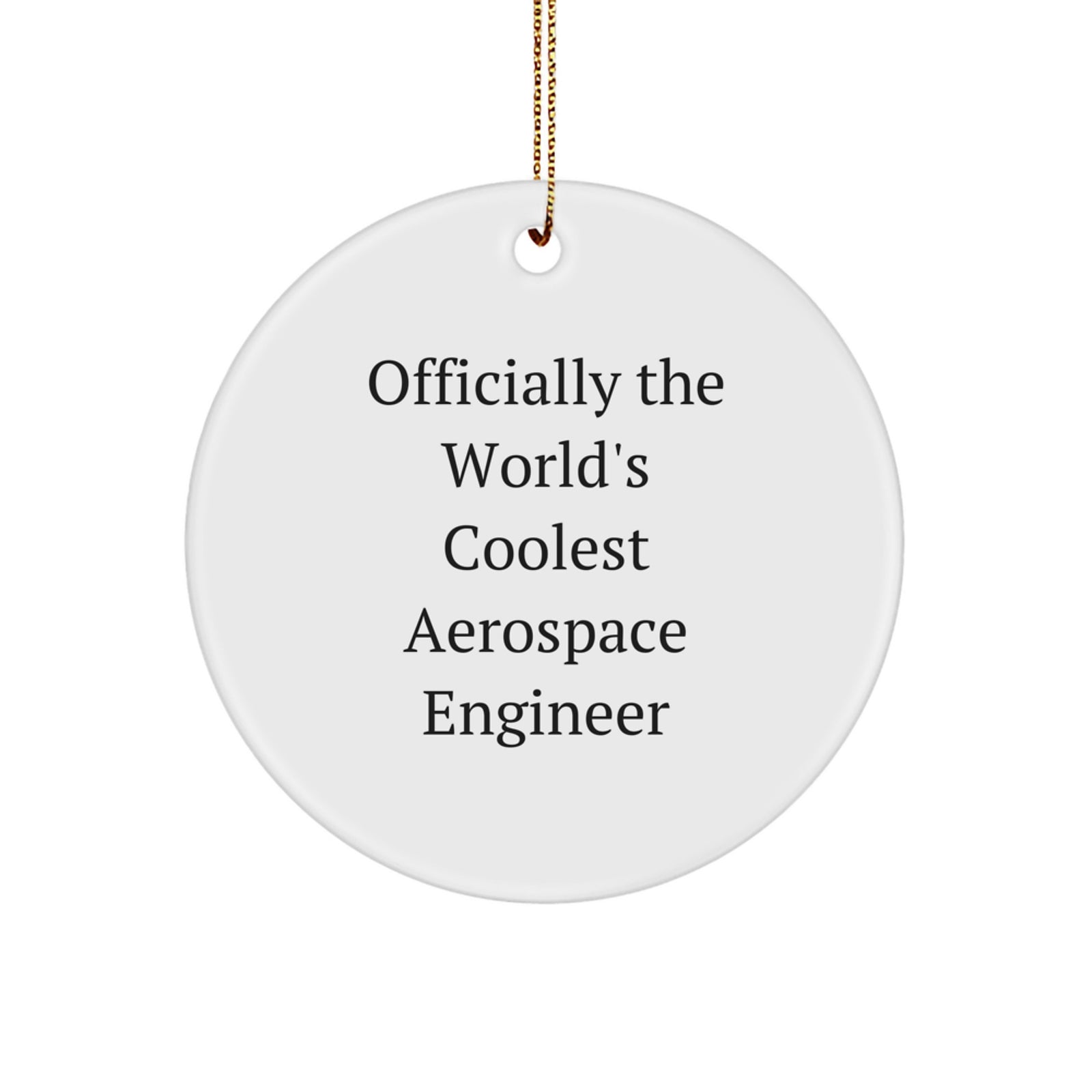Gifts from Men to Women Aerospace Engineer Friends - Fun 'Officially The World's Coolest Aerospace Engineer' Circle Ornament for Christmas Unique Gifts - Image 1