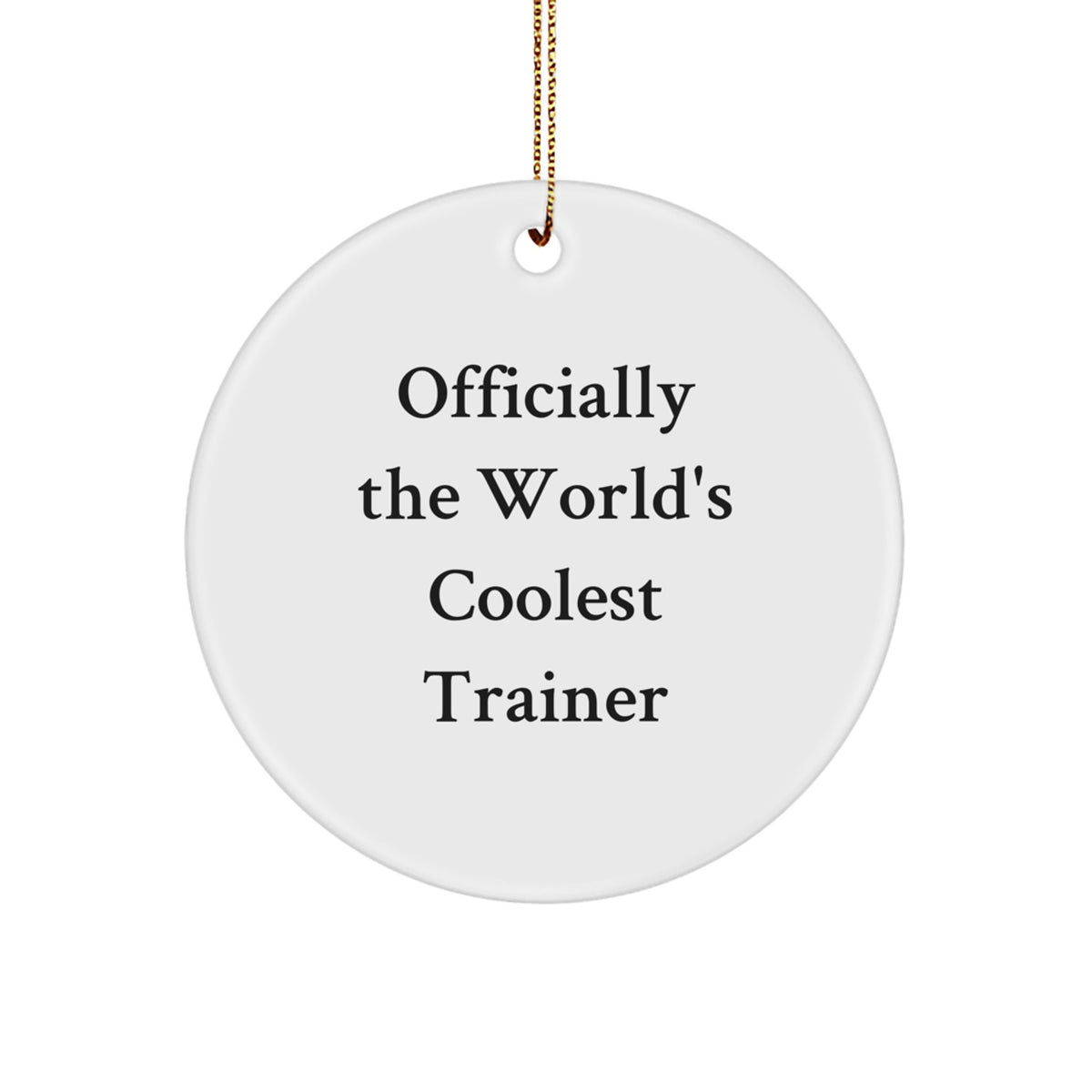 Funny Quote Trainer Circle Ornament Gifts from Men to Friends who Love Trainers Christmas Unique Gifts - Image 1