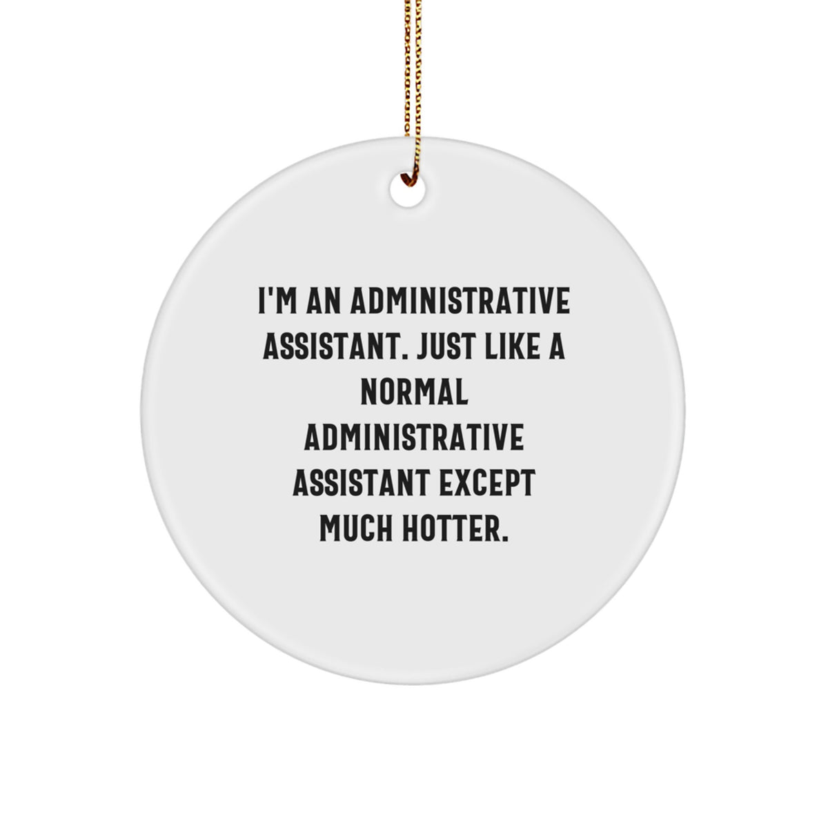 Funny Administrative Assistant Christmas Unique Gifts from Friends for Administrative Assistants Circle Ornament - Image 1
