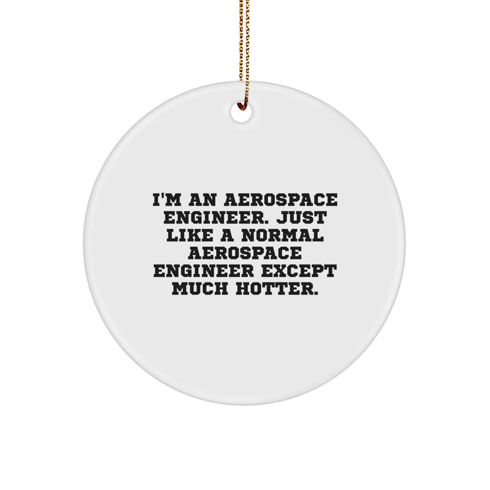 Aerospace Engineer Funny Christmas Unique Gift for Friends Men Women Coworkers Circle Ornament with Funny Quote - Image 1