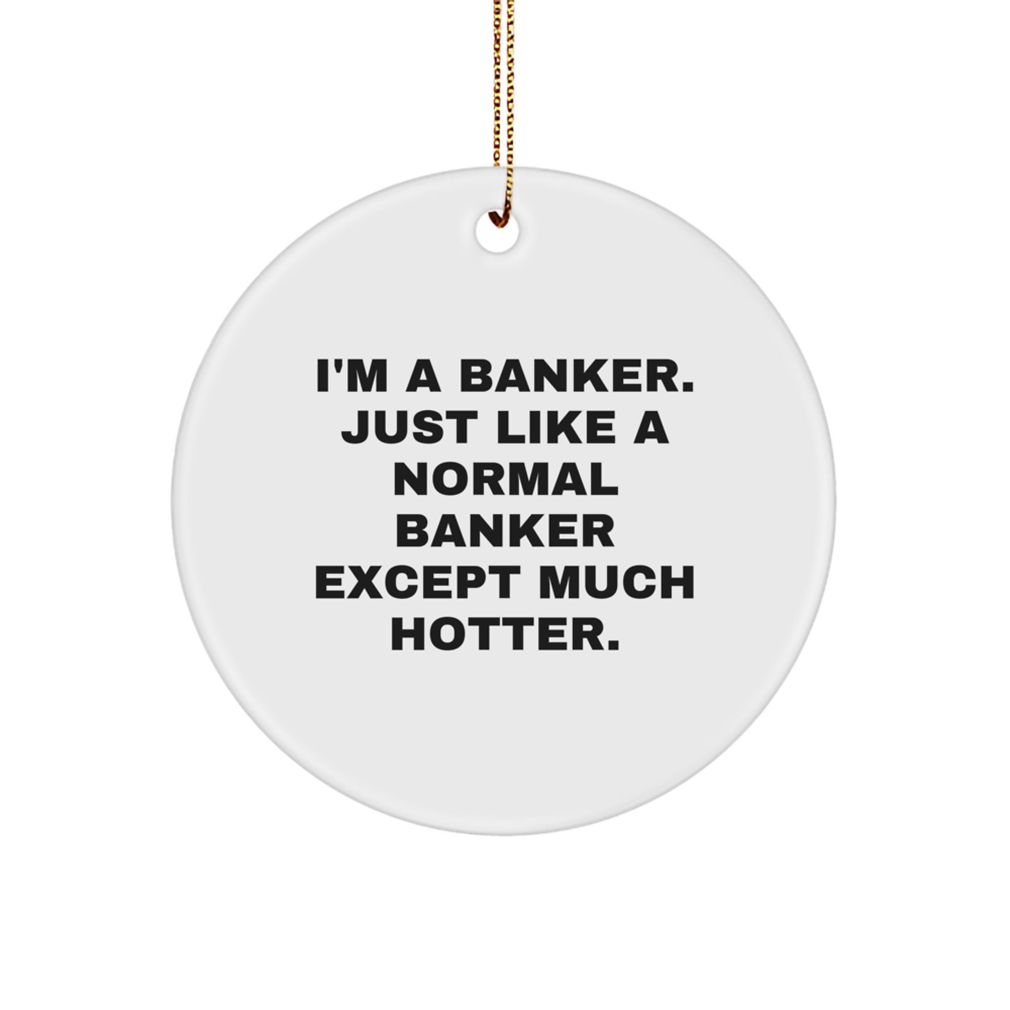 Funny Banker Gifts for Men, Unique Circle Ornament from Friends, 'I'm A Banker...' - Image 1