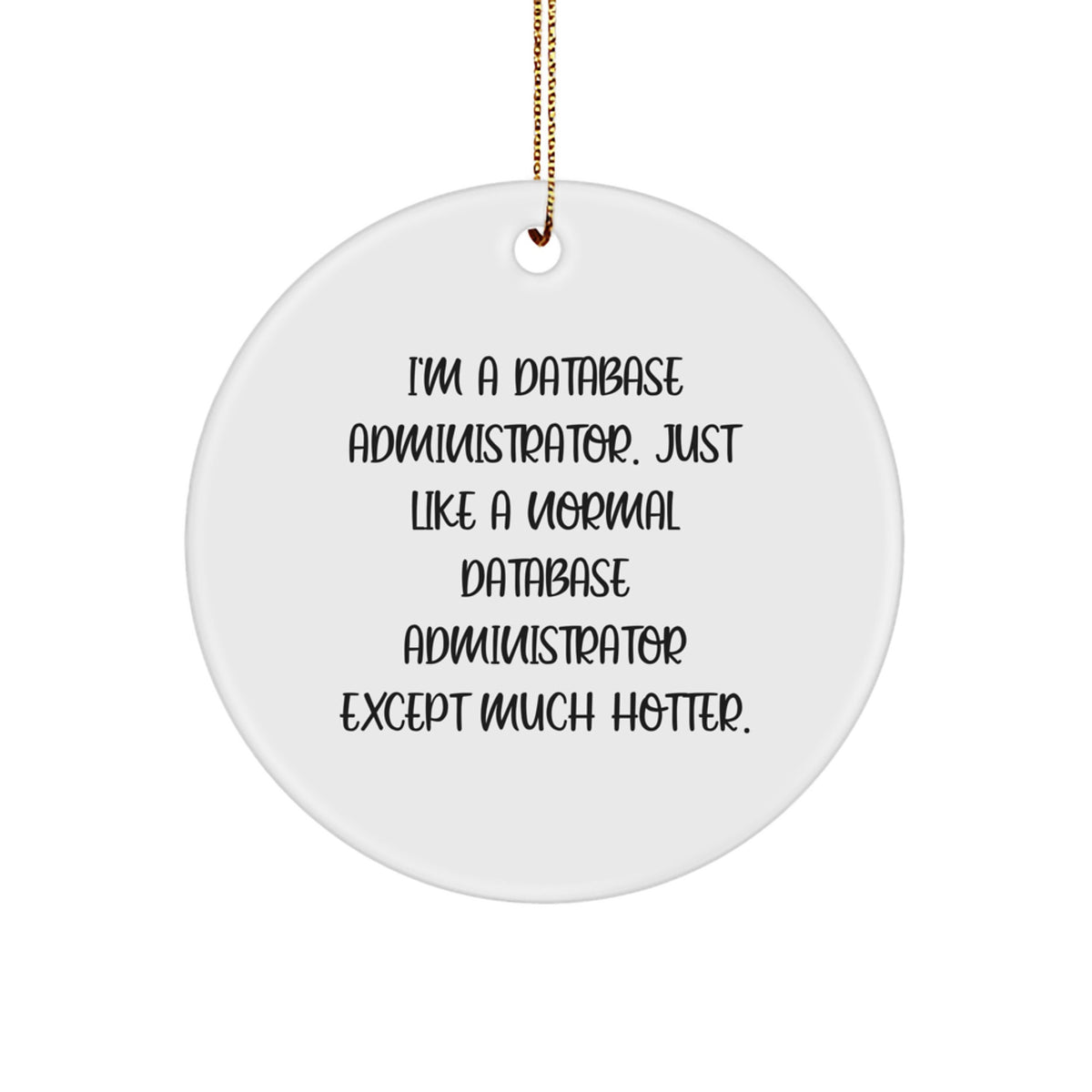 Funny Database Administrator Circle Ornament, Ideal Gifts for Database Administrator Men, Christmas Unique Gifts from Friends - Image 1