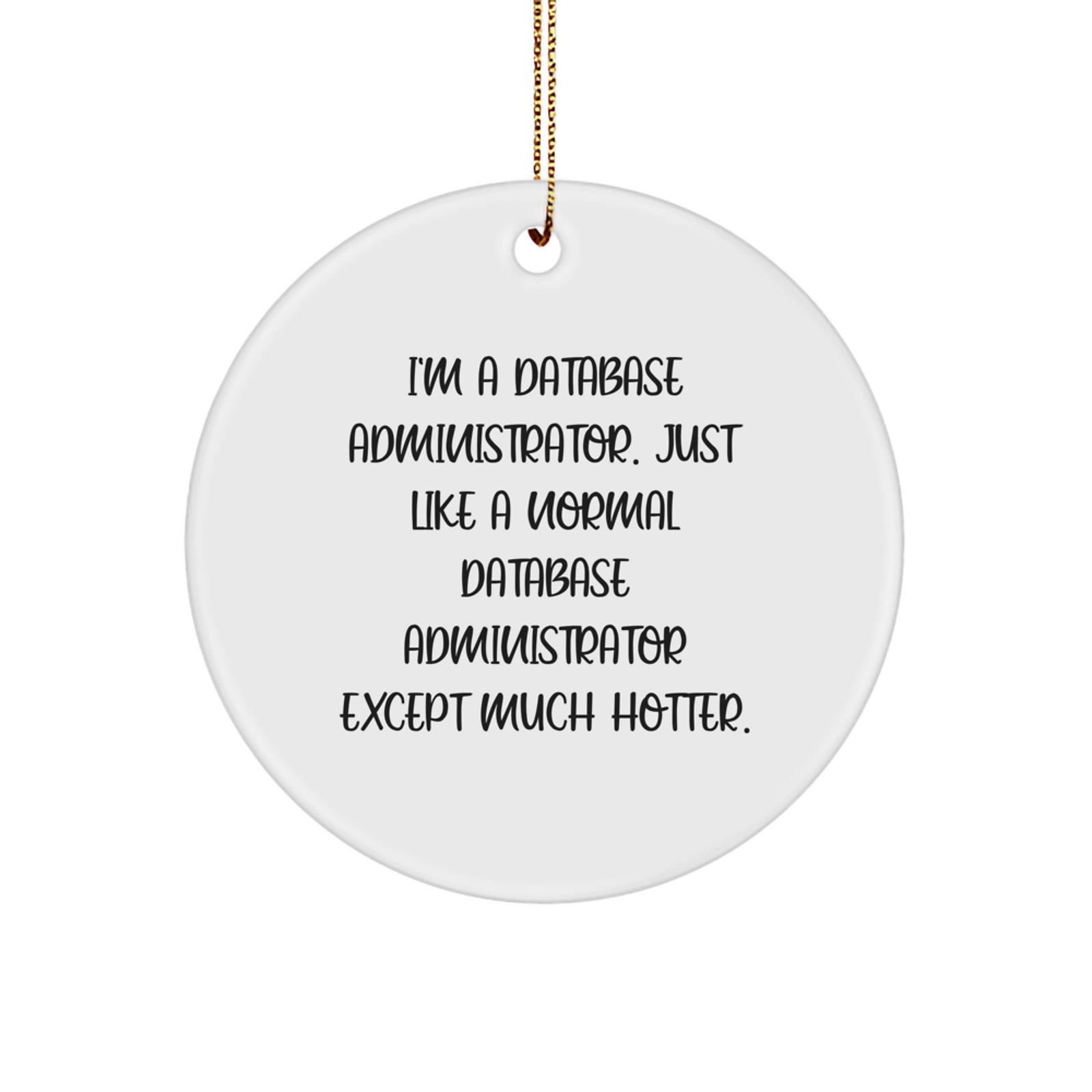 Funny Database Administrator Circle Ornament, Ideal Gifts for Database Administrator Men, Christmas Unique Gifts from Friends - Image 1