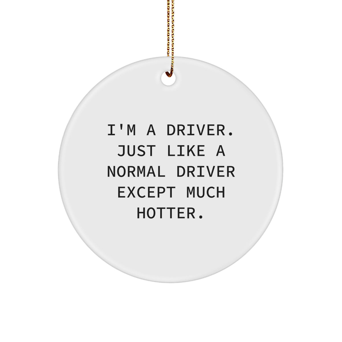 Funny Driver Gifts for Him, Unique Circle Ornament Quotes for Christmas Decorations, 'I'm A Driver. Just Like A Normal Driver Except Much Hotter.', Gifts from Friends to Driver - Image 1