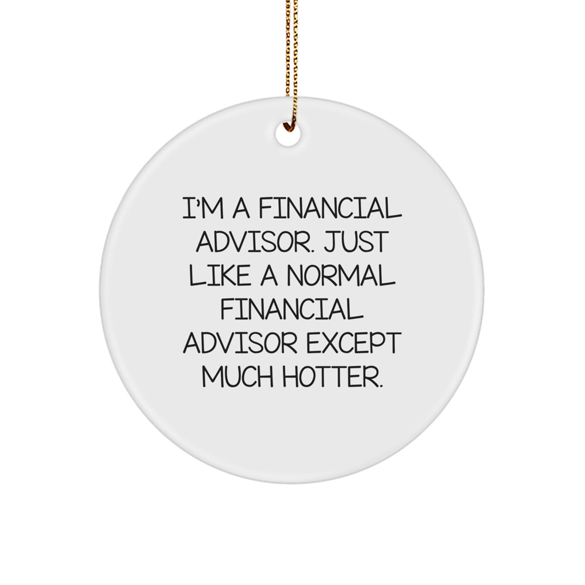 Funny Financial Advisor Gifts for Men - I&#39;m A Financial Advisor Except Much Hotter, Circle Ornament, Christmas Unique Gifts from Friends - Image 1