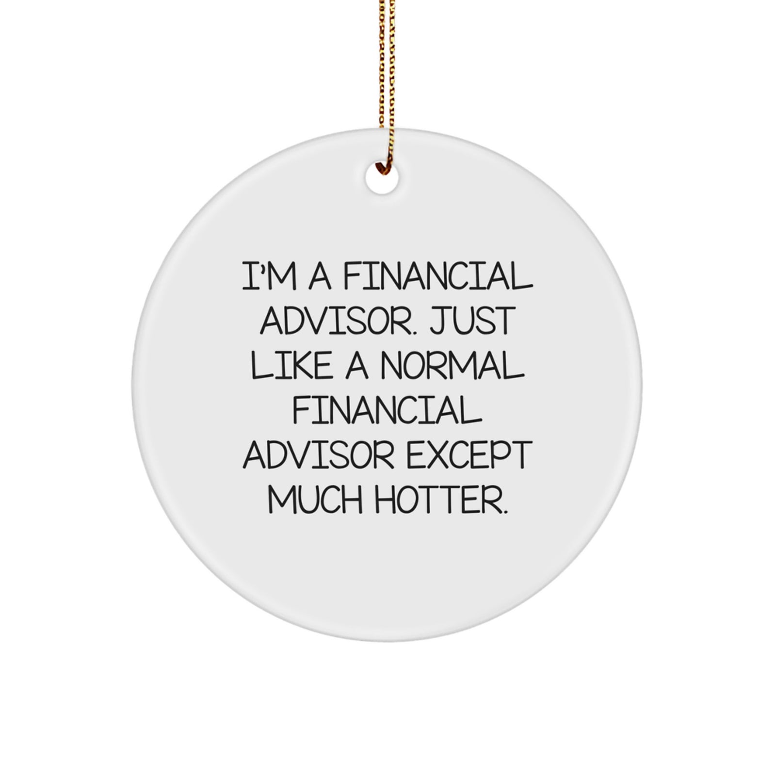 Funny Financial Advisor Gifts for Men - I'm A Financial Advisor Except Much Hotter, Circle Ornament, Christmas Unique Gifts from Friends - Image 1
