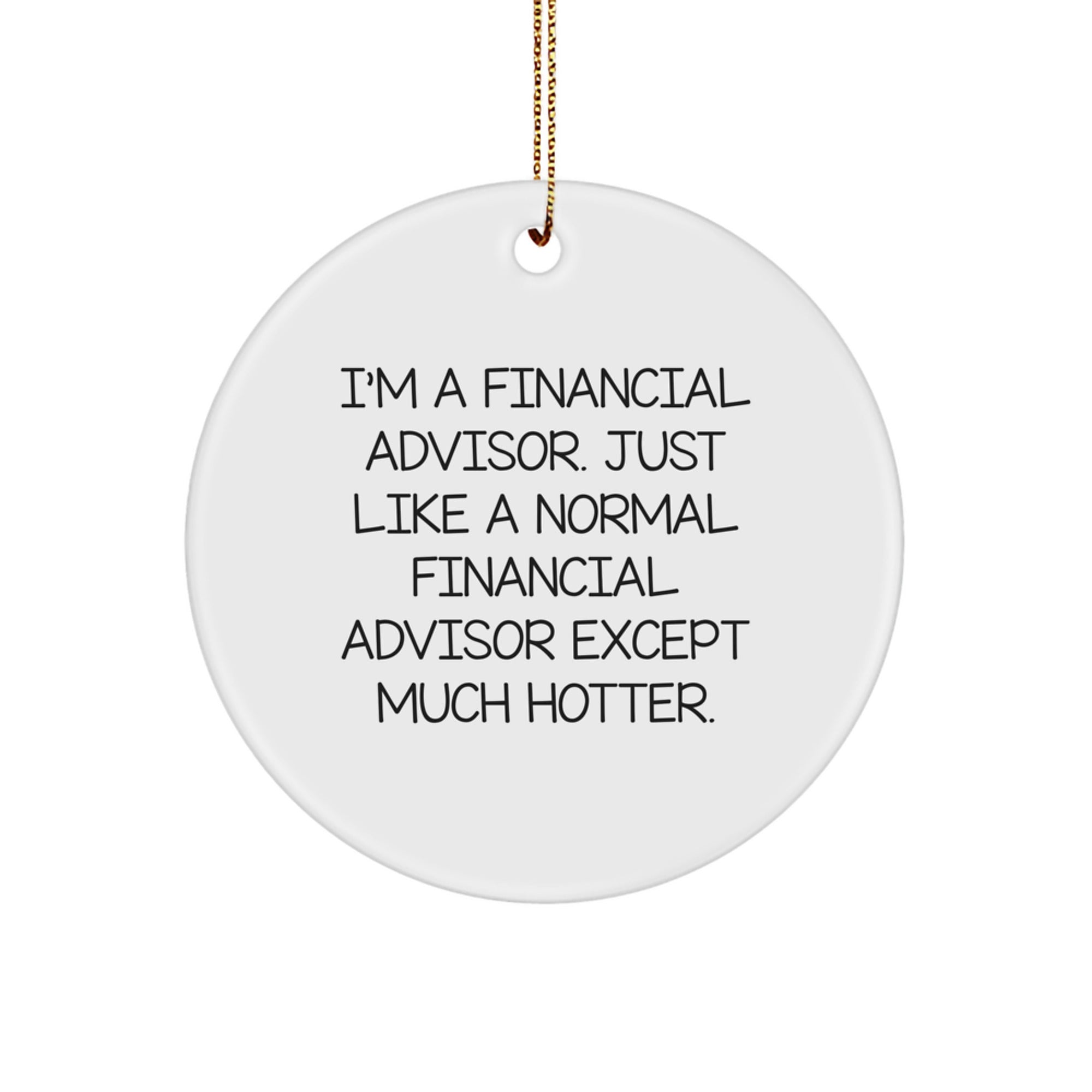 Funny Financial Advisor Gifts for Men - I'm A Financial Advisor Except Much Hotter, Circle Ornament, Christmas Unique Gifts from Friends - Image 1