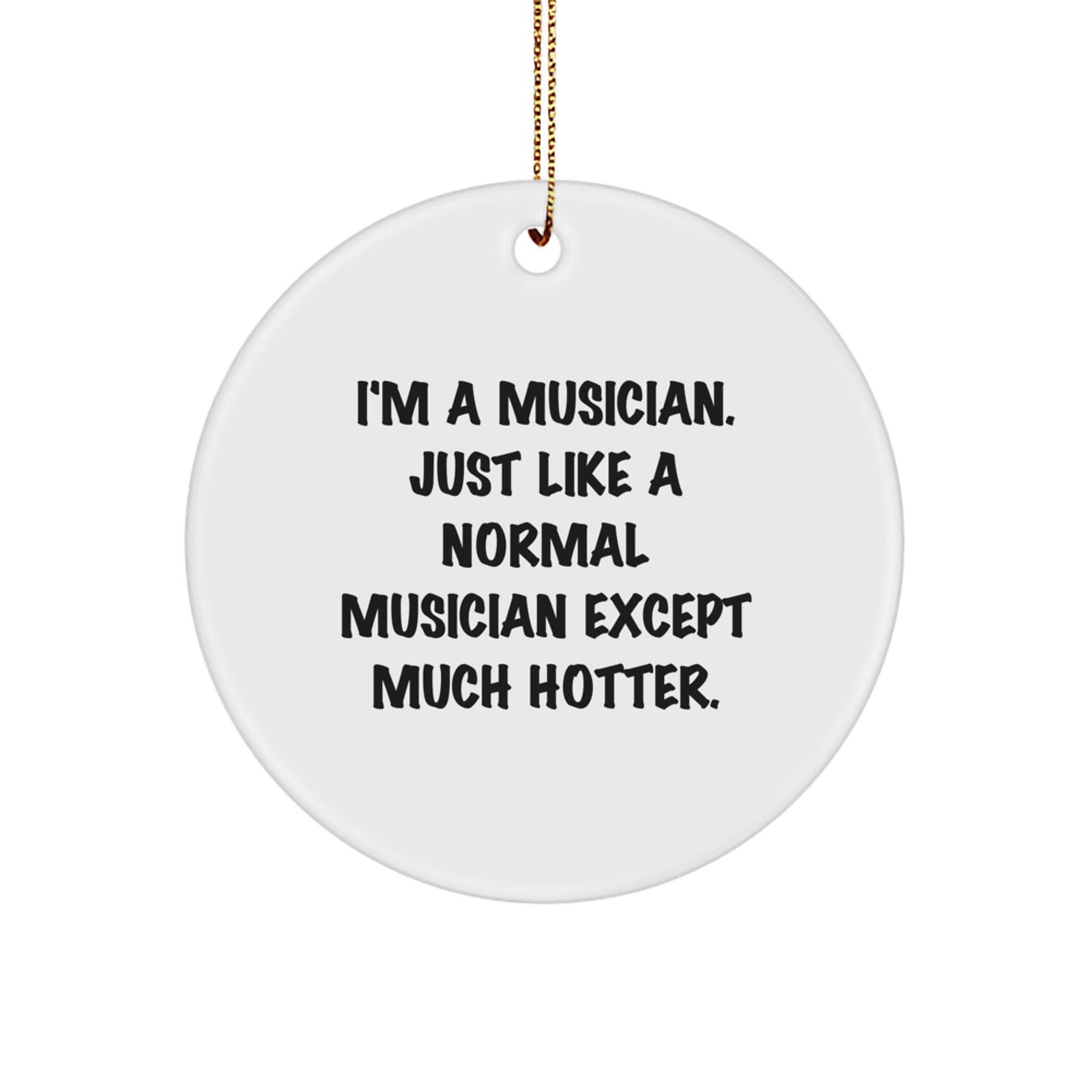 Funny Musician Circle Ornament for Christmas Unique Gifts from Friends or Family - Image 1