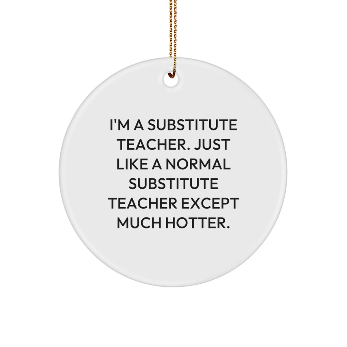 Funny Substitute Teacher Christmas Circle Ornament Gifts from Men - Gifts for Substitute Teachers - Image 1