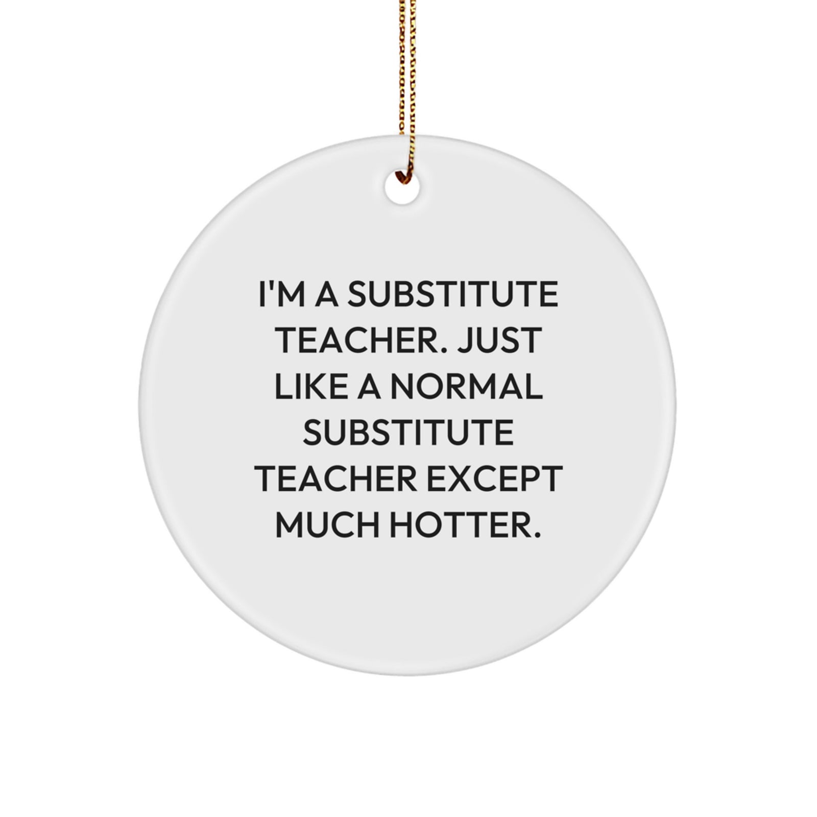 Funny Substitute Teacher Christmas Circle Ornament Gifts from Men - Gifts for Substitute Teachers - Image 1
