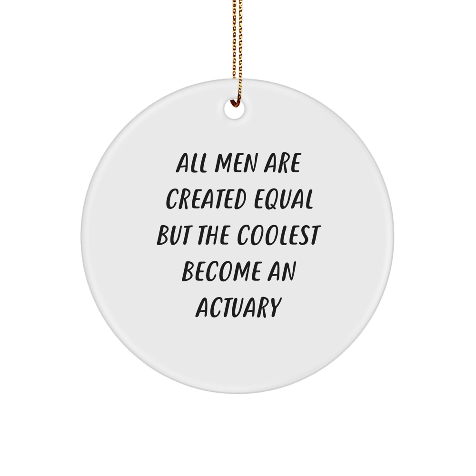 Actuary Gifts from Men - Funny Quote Circle Ornament for Actuary, Unique Christmas Unique Gifts for Friends, Coworkers, and Family - Image 1