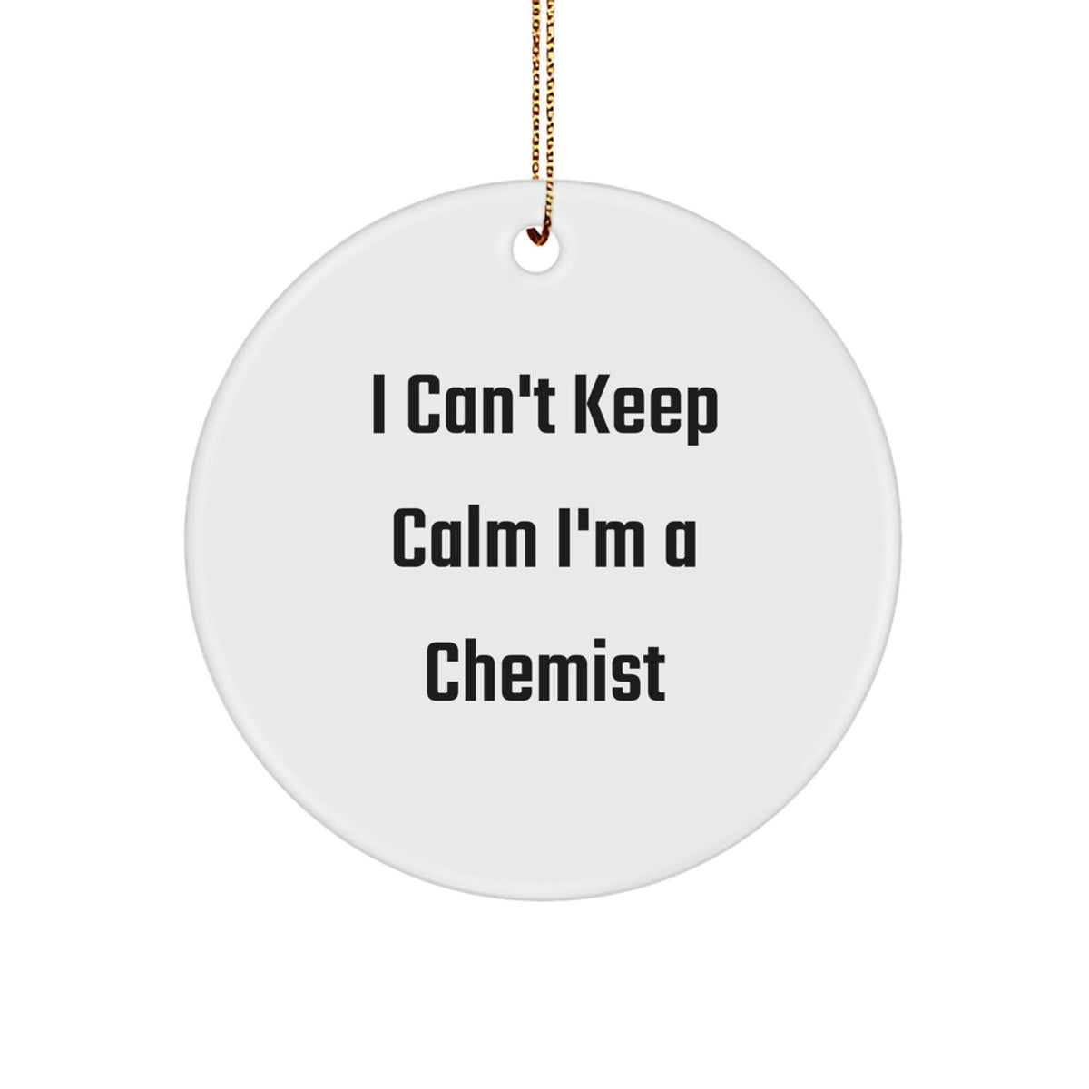 Chemist Keepsake Christmas Ornament for Him Gift with Gold Cord - Image 1