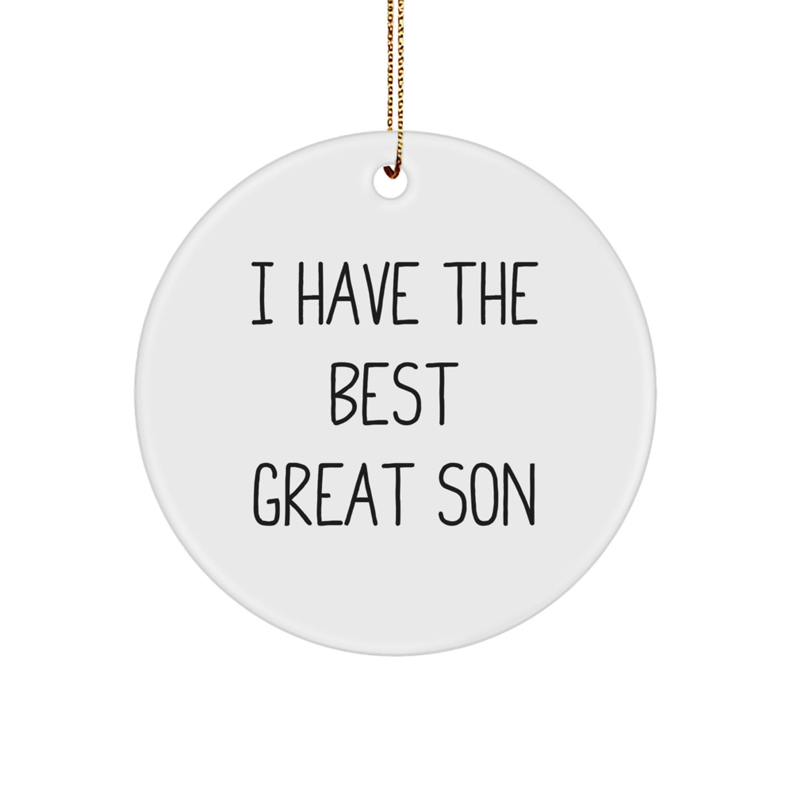 Funny Son Circle Ornament Gifts from Men to Their Best Great Son, Unique Christmas Unique Gifts for Son, Circle Ornament with Quotes - Image 1