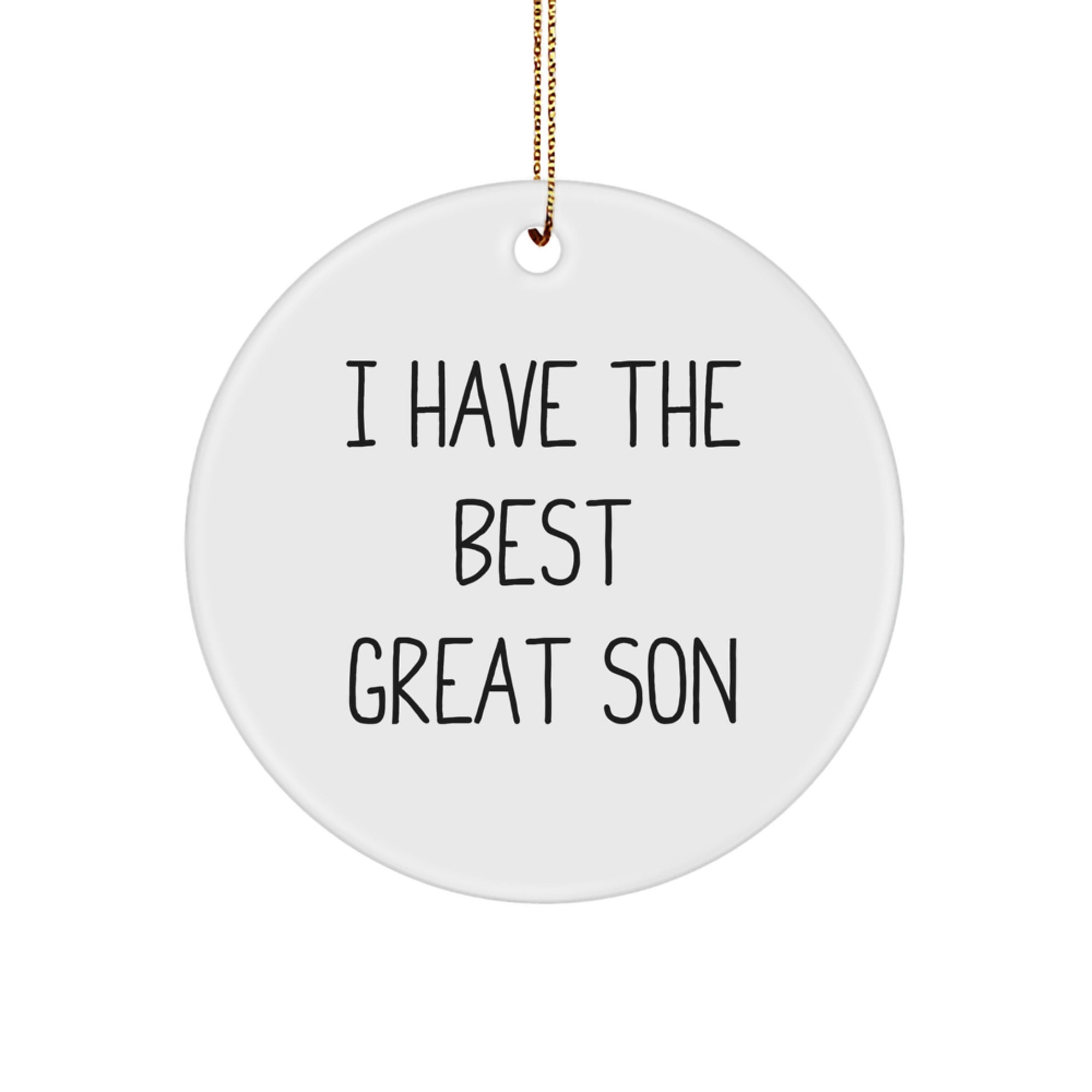 Funny Son Circle Ornament Gifts from Men to Their Best Great Son, Unique Christmas Unique Gifts for Son, Circle Ornament with Quotes - Image 1