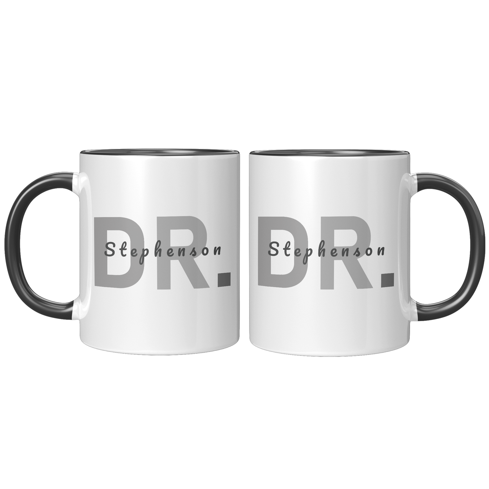Personalized Two-Tone Coffee Mug  Dr. with Your Surname