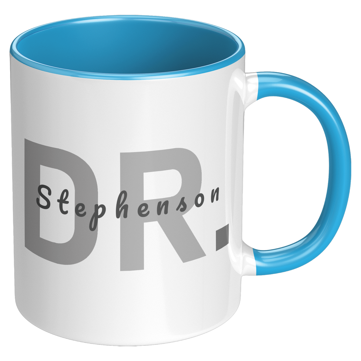Personalized Two-Tone Coffee Mug  Dr. with Your Surname