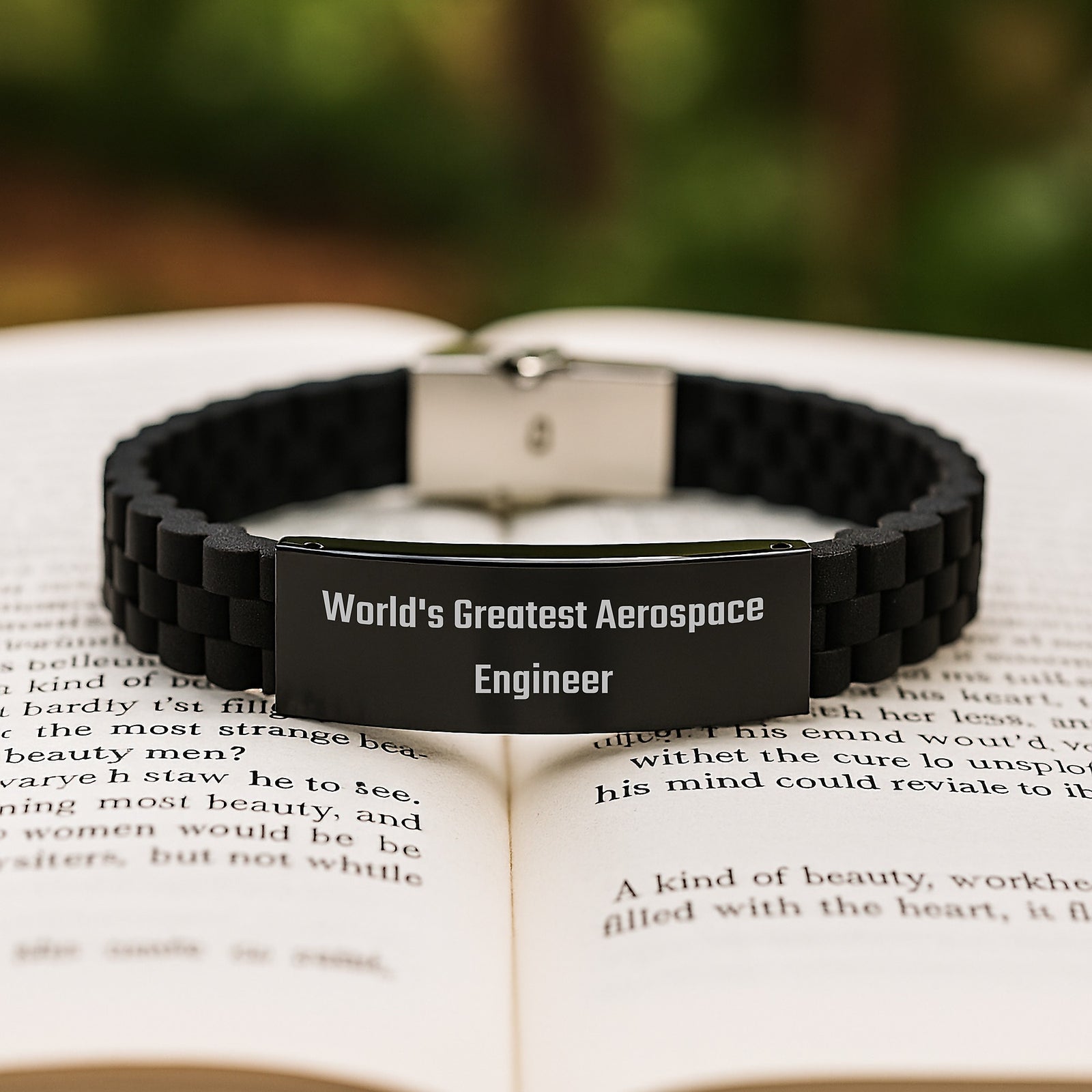World's Greatest Aerospace Engineer, Funny Inspirational Quote, Glide lock Clasp Bracelet Gifts for Aerospace Engineer Friends Family - Image 2
