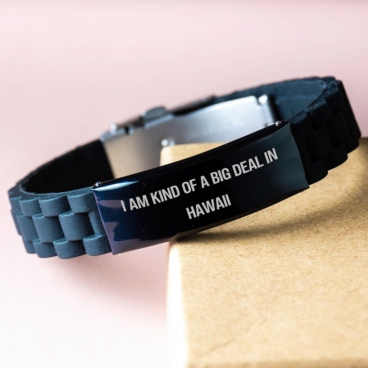 Gifts from Friends to Hawaii Men, Funny Quote Glide lock Clasp Bracelet, Christmas Unique Gifts for Men, I Am Kind Of A Prime Selection In Hawaii - Image 3