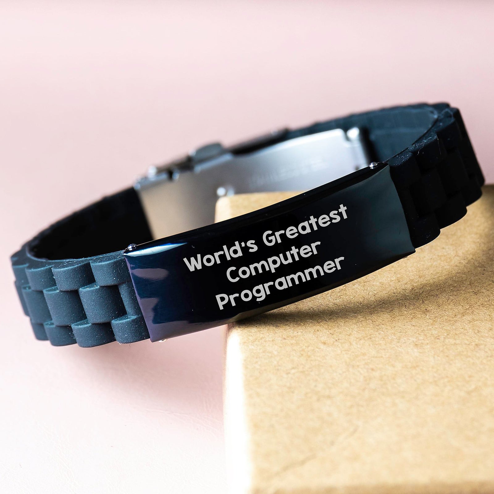 Funny Computer Programmer Quote Glide lock Clasp Bracelet Gifts for Men Birthday Unique - Image 3